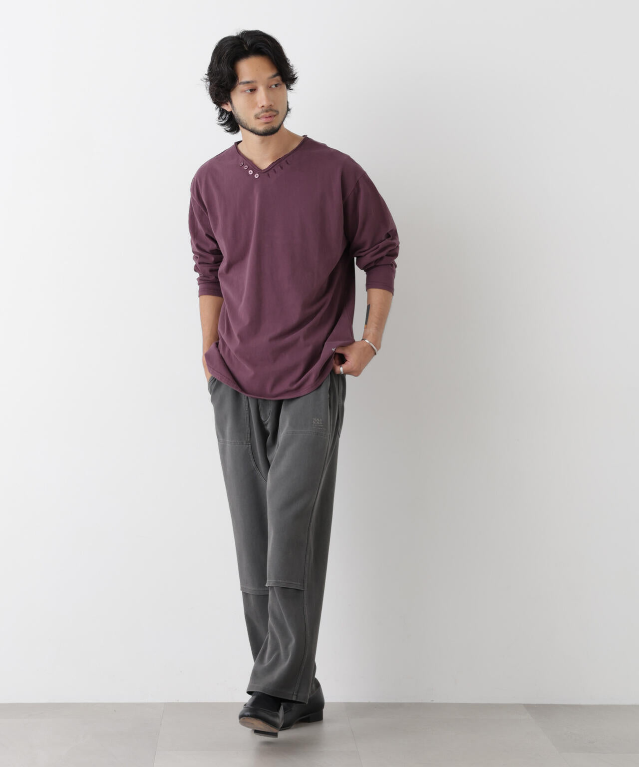 「surplus」デザインヘンリーネックTシャツ 長袖 6686223214