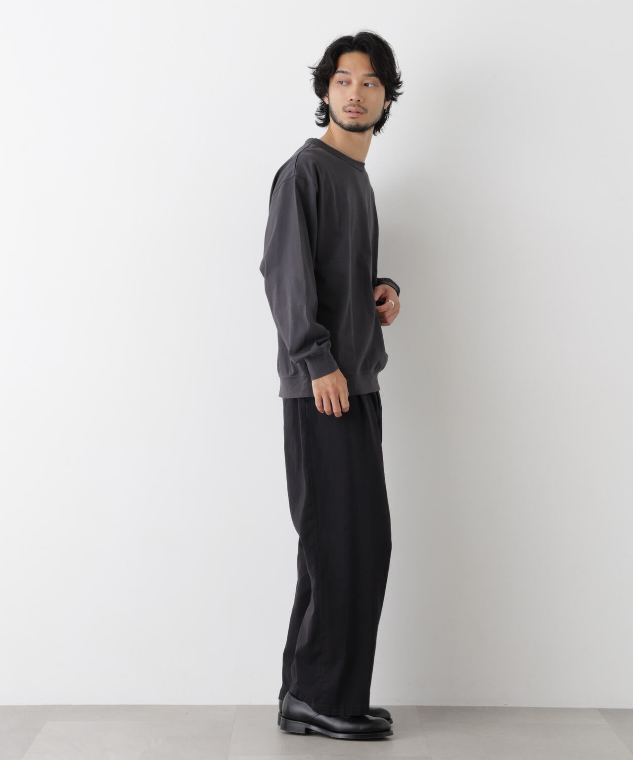 ソフトメランジクルーネックTシャツ 長袖 6686223215