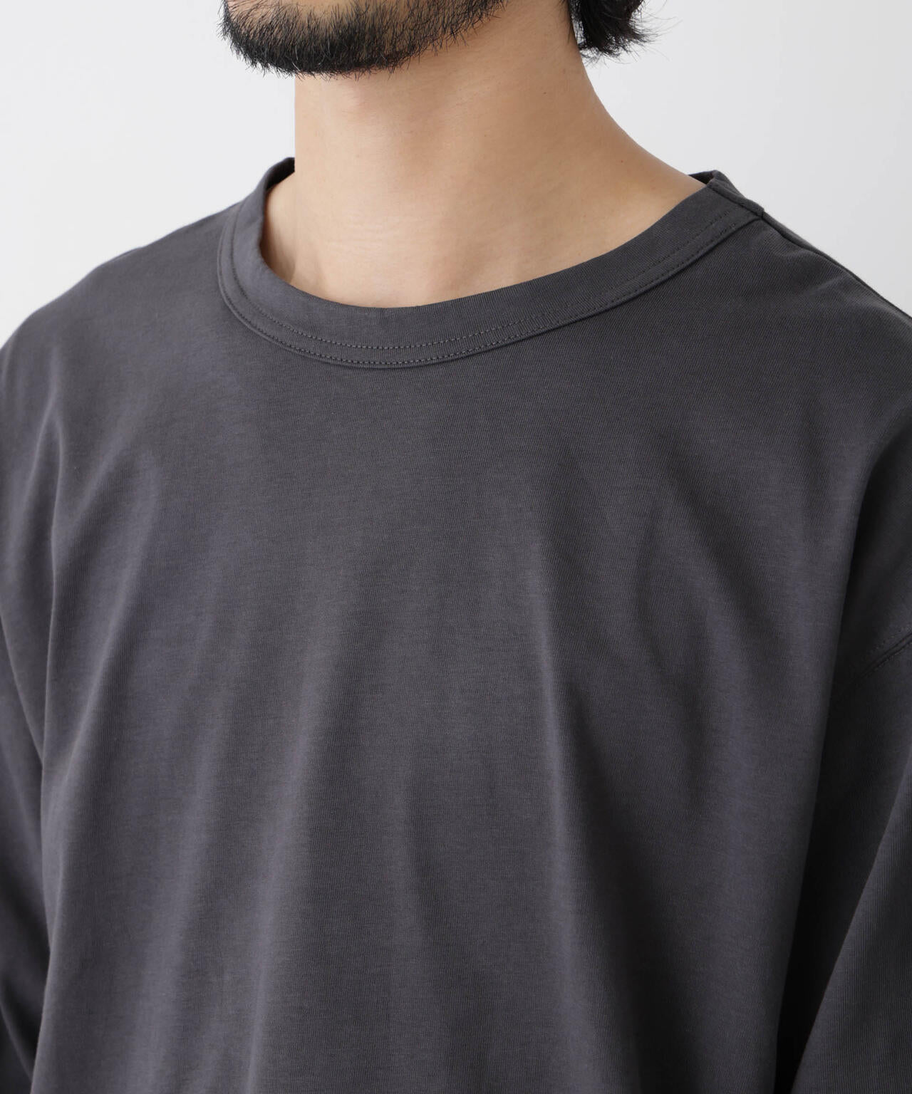 ソフトメランジクルーネックTシャツ 長袖 6686223215