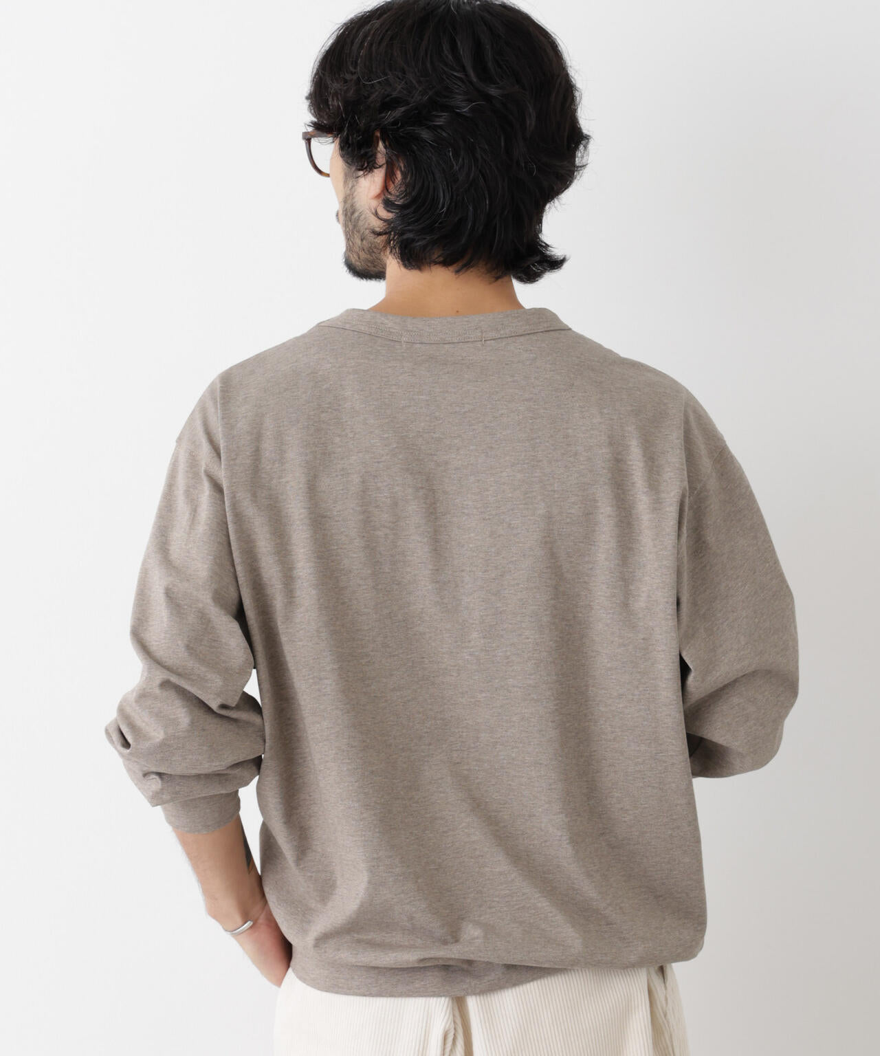 ソフトメランジクルーネックTシャツ 長袖 6686223215