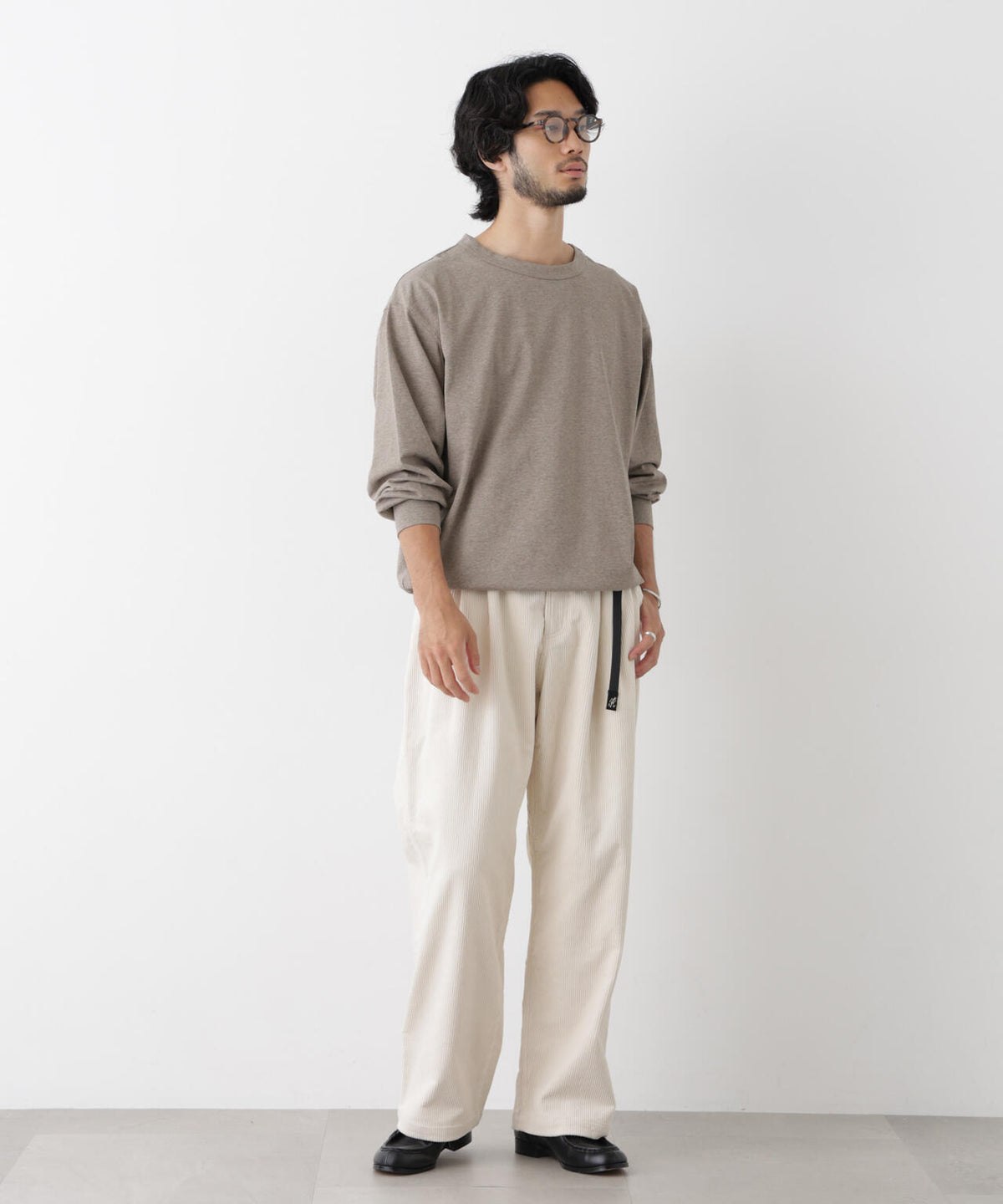 ソフトメランジクルーネックTシャツ 長袖 6686223215