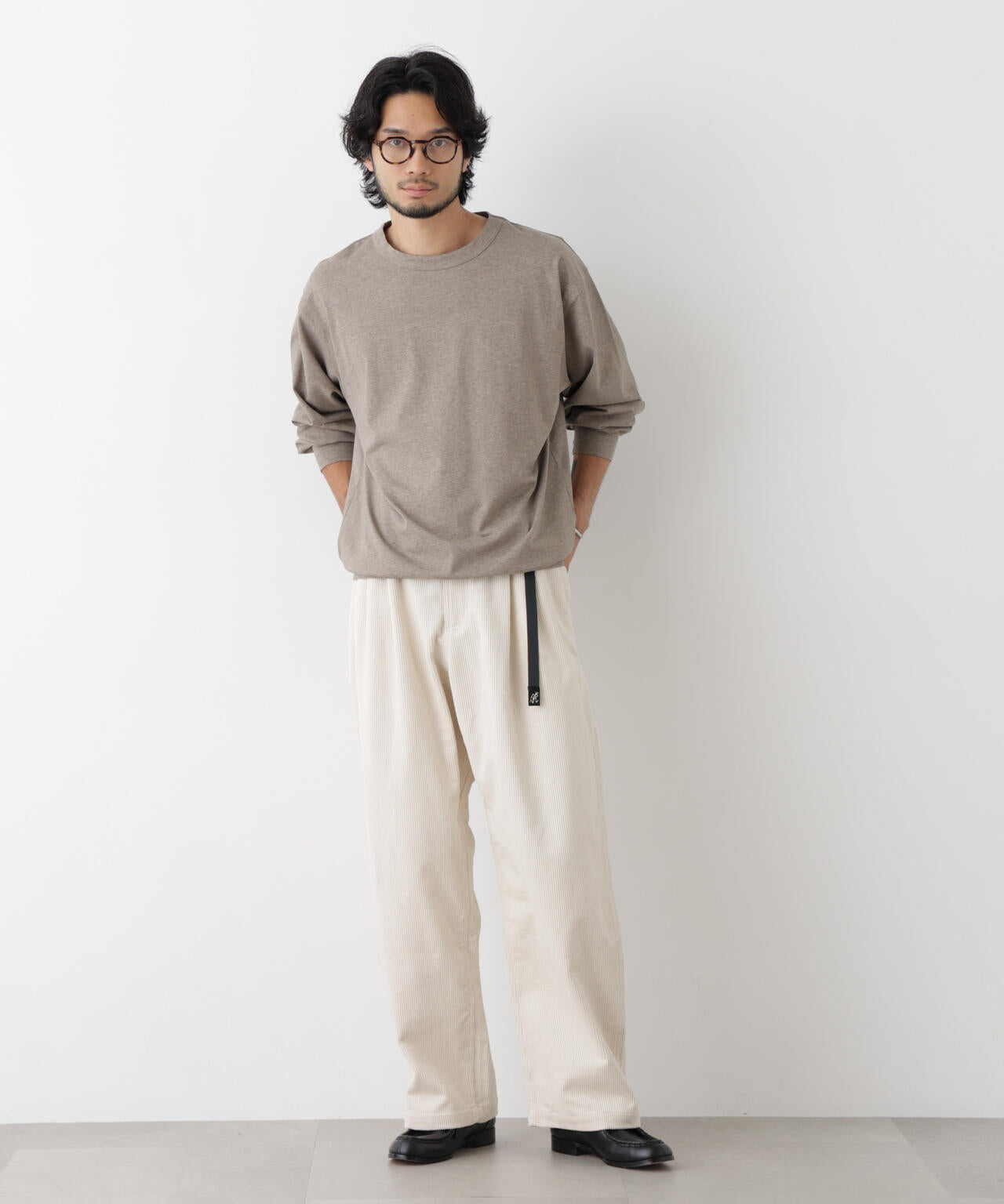 ソフトメランジクルーネックTシャツ 長袖 6686223215