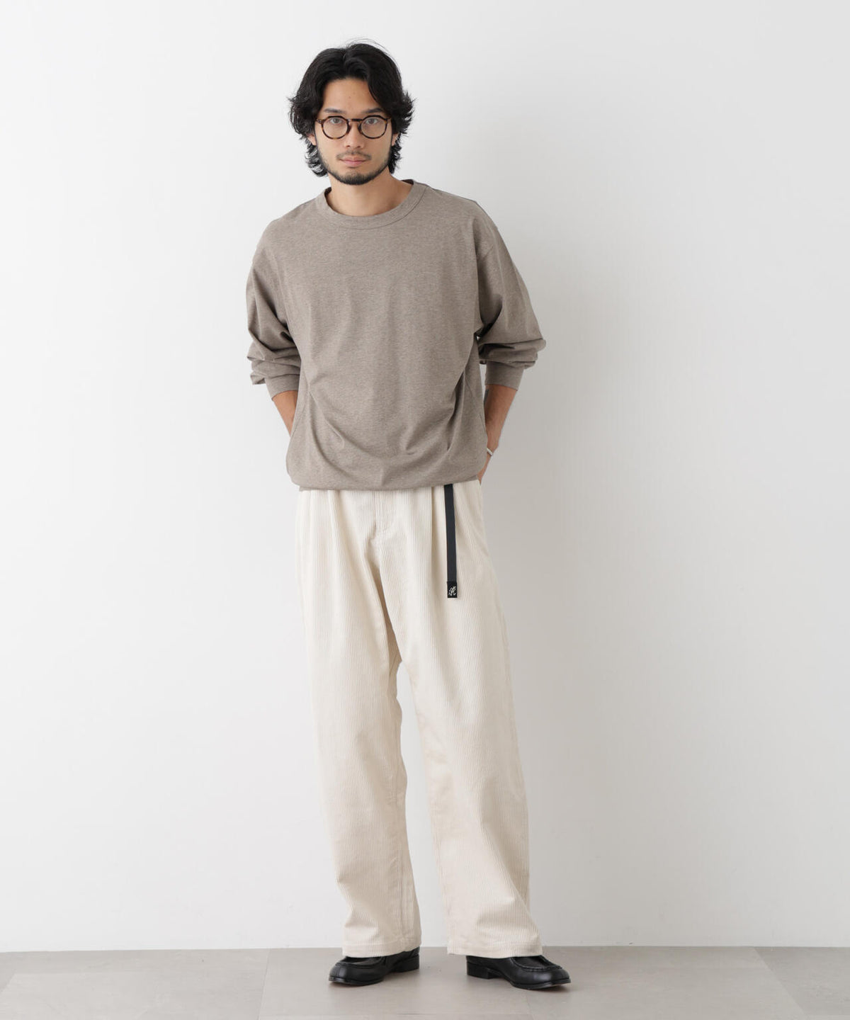 ソフトメランジクルーネックTシャツ 長袖 6686223215