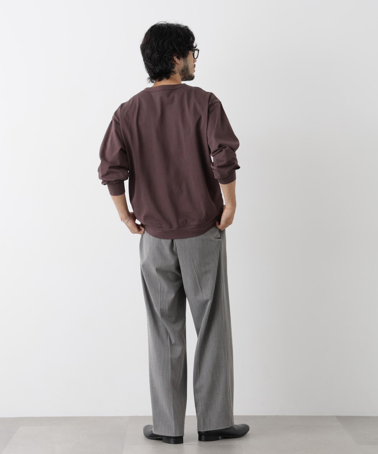 ソフトメランジクルーネックTシャツ 長袖 6686223215