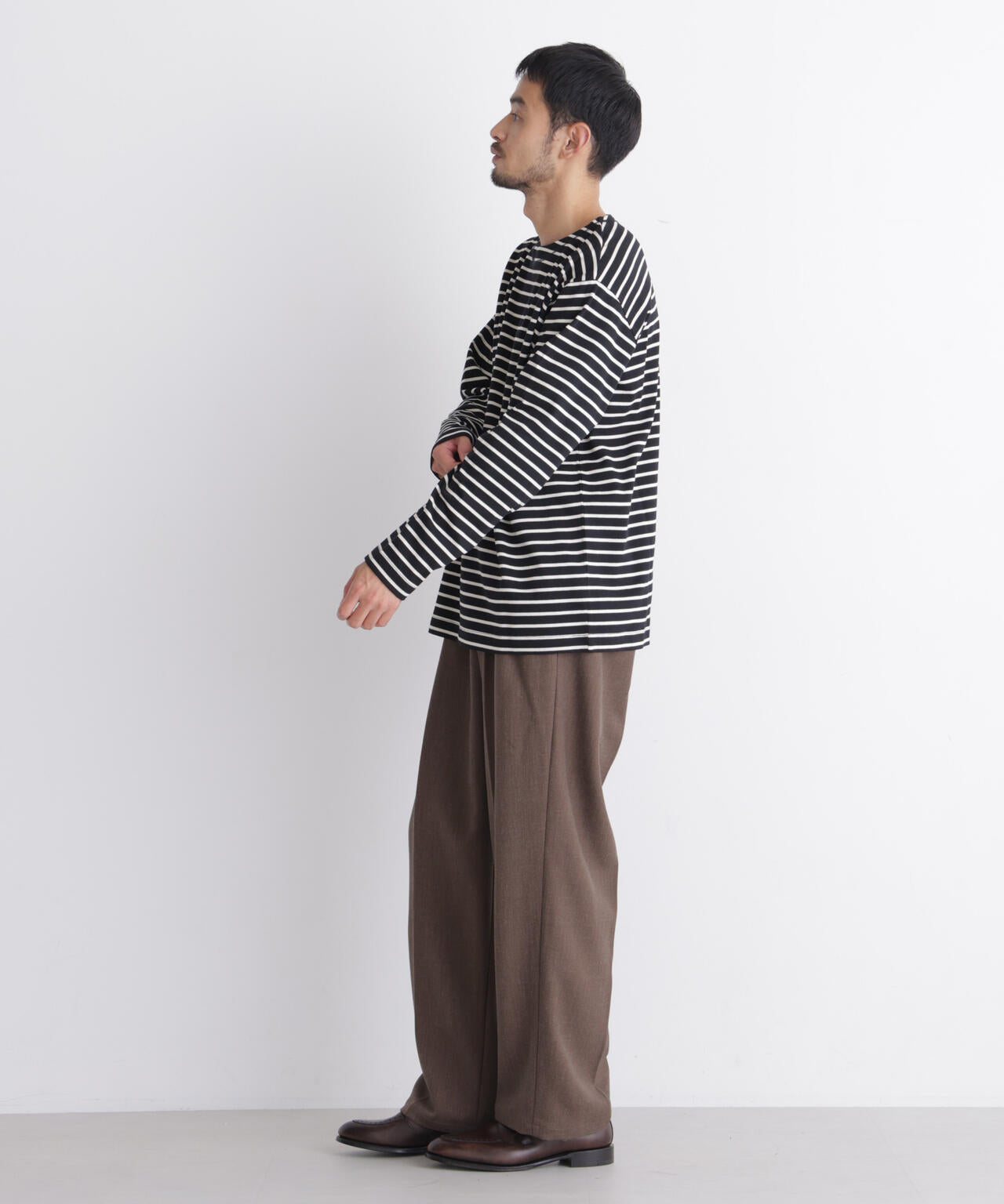 ボーダーバスクTシャツ 長袖 6686223219