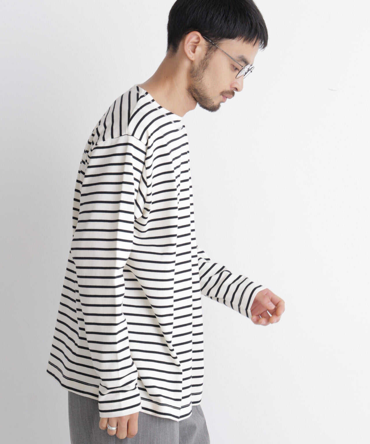 ボーダーバスクTシャツ 長袖 6686223219