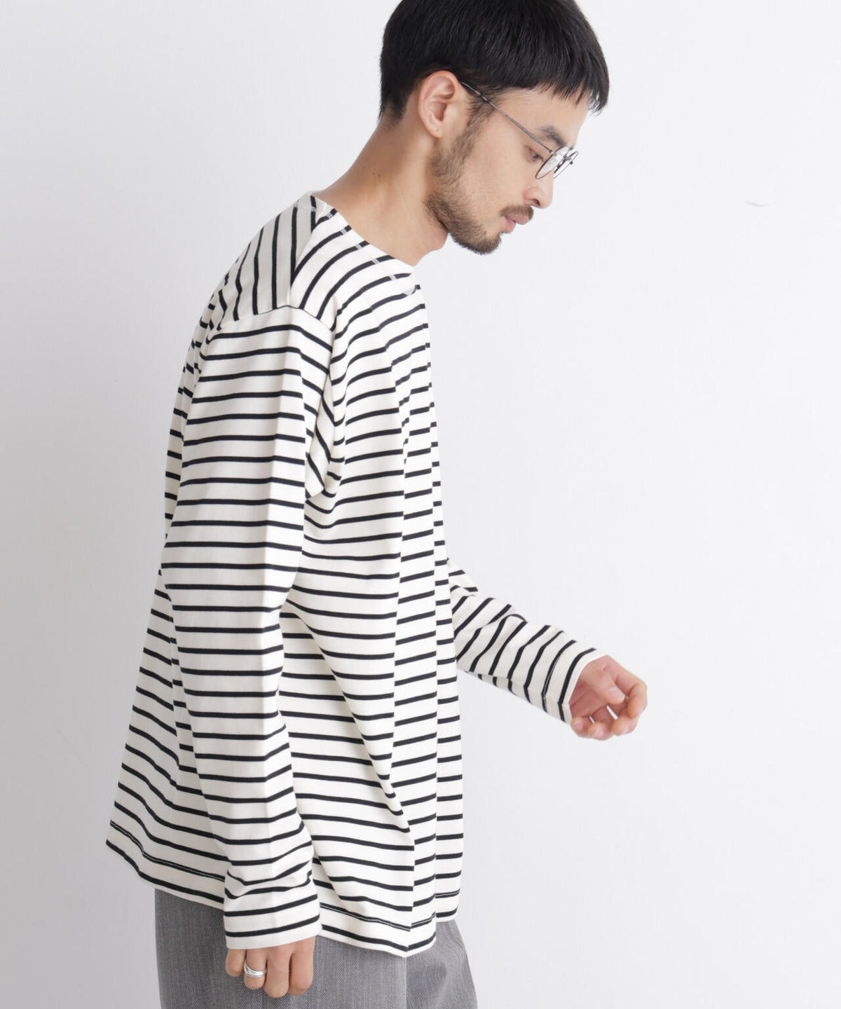 ボーダーバスクTシャツ 長袖 6686223219