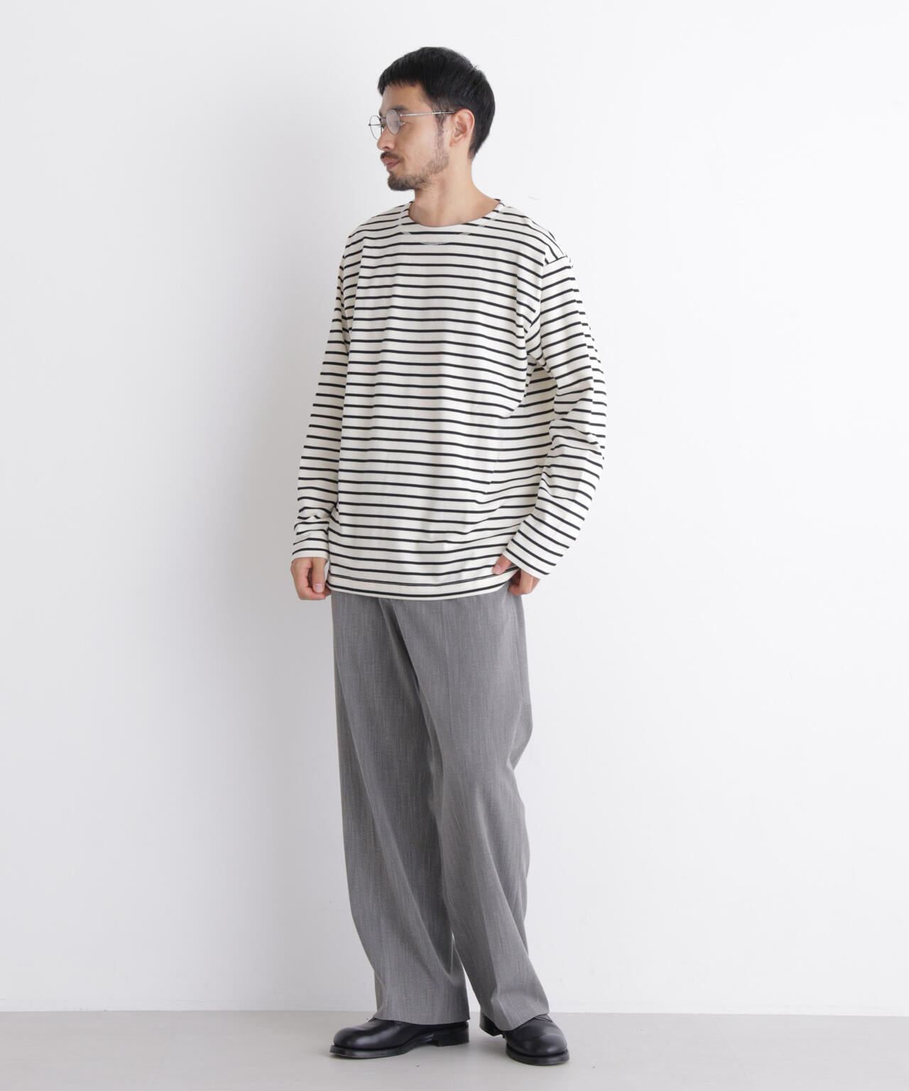 ボーダーバスクTシャツ 長袖 6686223219