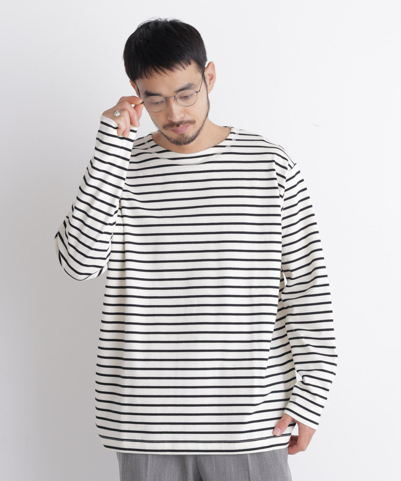 ボーダーバスクTシャツ 長袖 6686223219