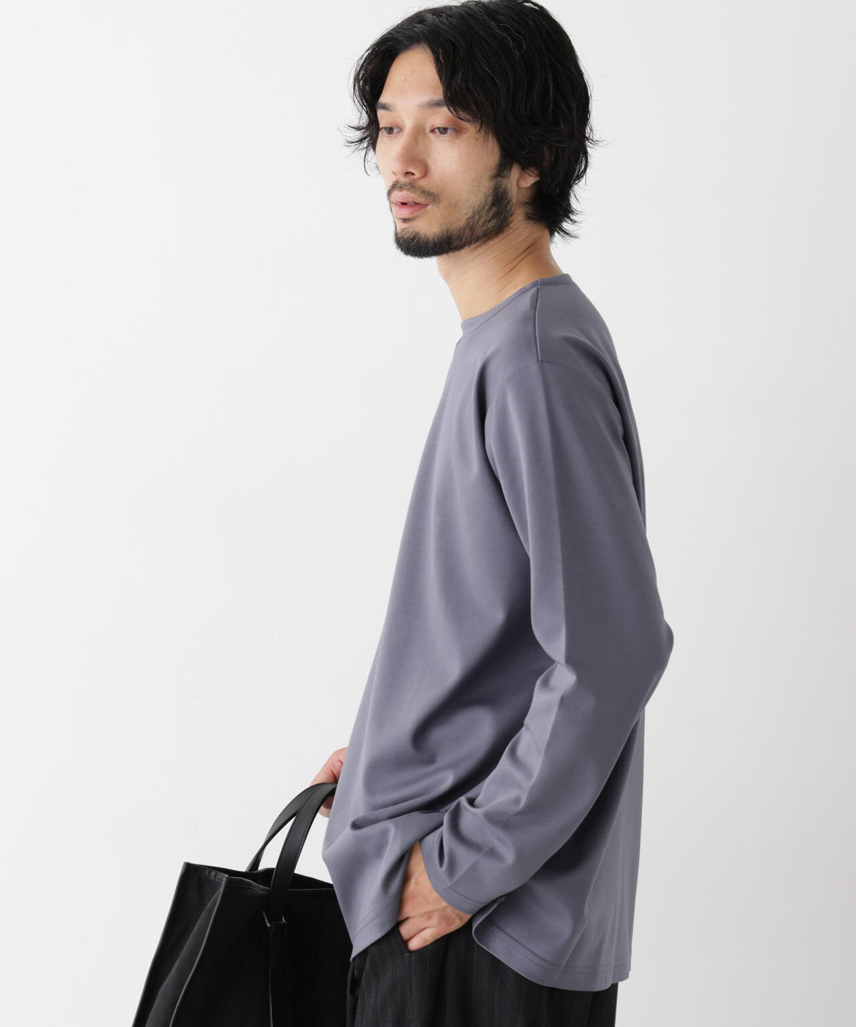 「モダンコンフォートシリーズ」モクロディ ボートネック サイドスリット Tシャツ 6686223230