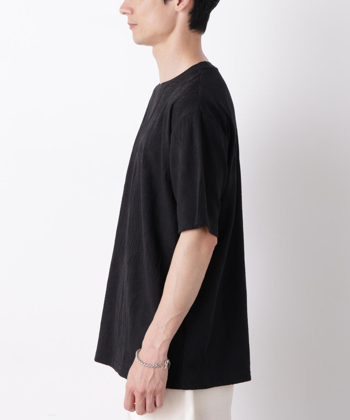 リンクスジャガードリーフ柄Tシャツ 6686224204