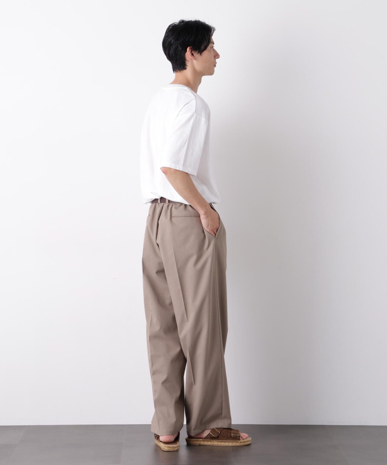 リンクスジャガードリーフ柄Tシャツ 6686224204