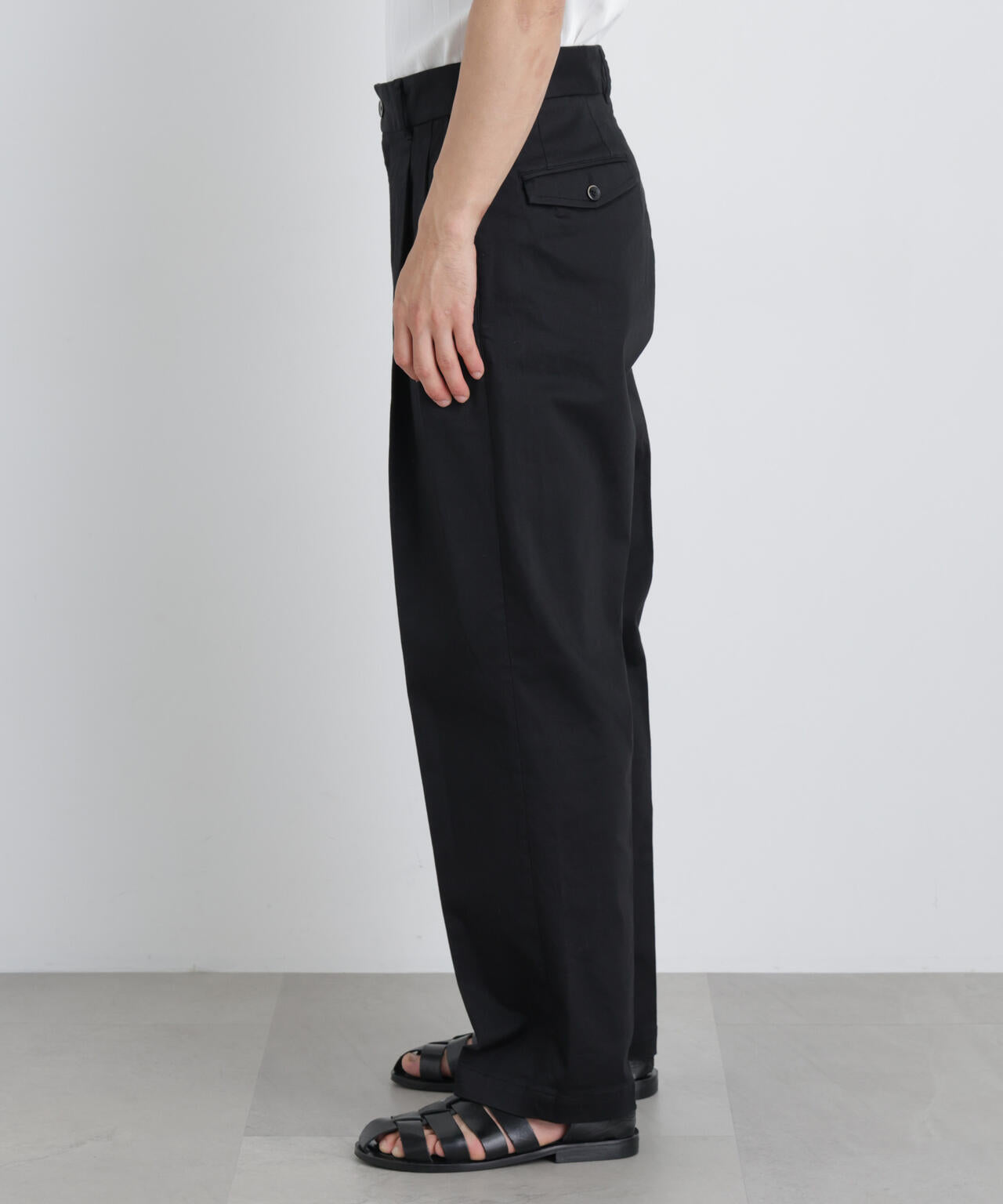 NewOnTrousers ウォッシュサテンWide テーパー 6686227203