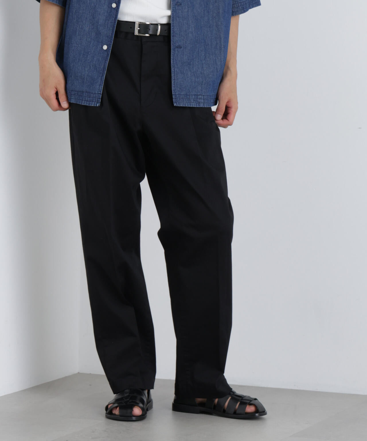 NewOnTrousers ウォッシュサテンWide テーパー 6686227203