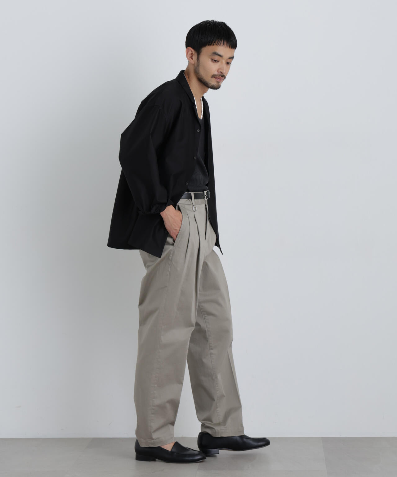 NewOnTrousers ウォッシュサテンWide テーパー 6686227203
