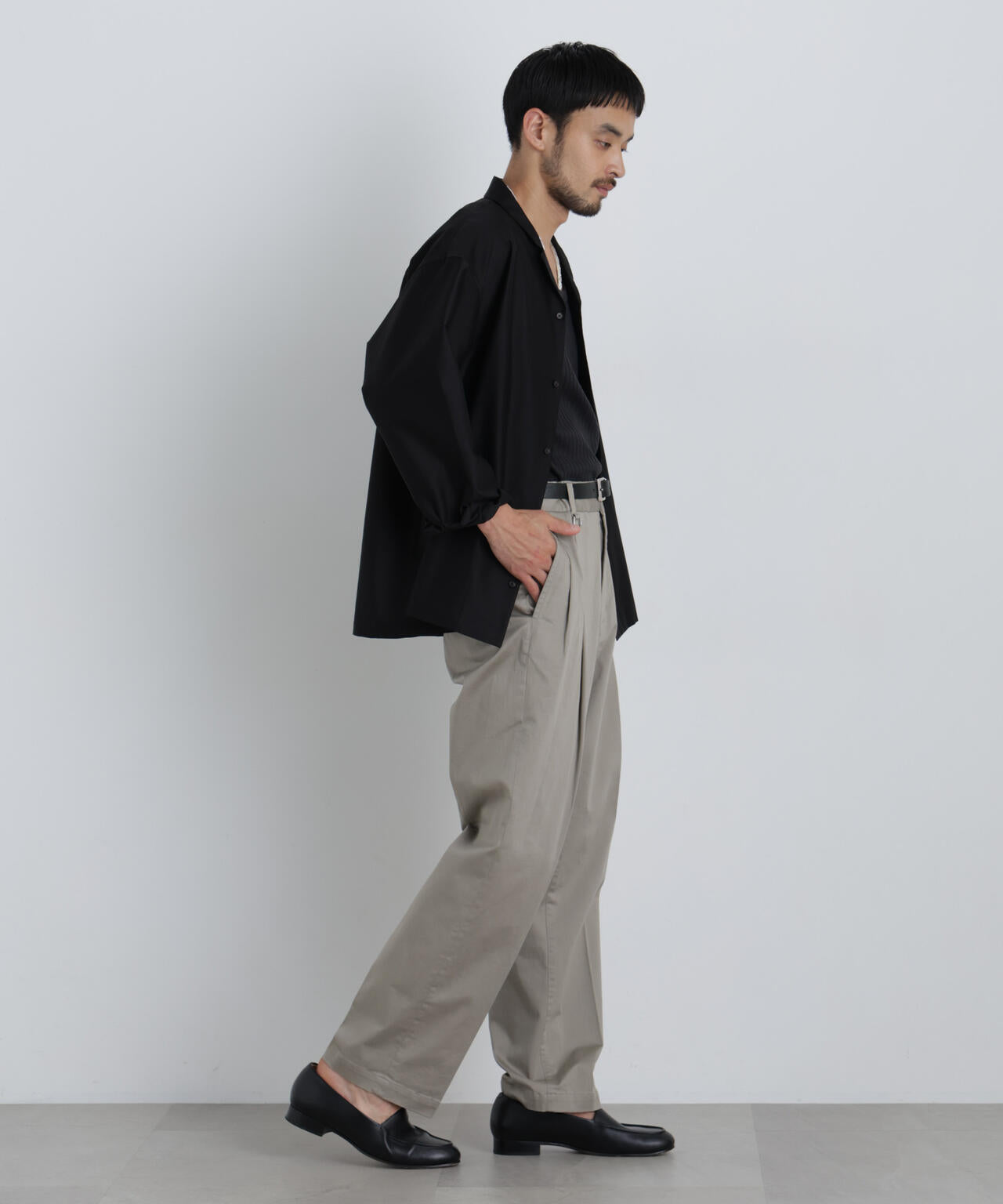 NewOnTrousers ウォッシュサテンWide テーパー 6686227203