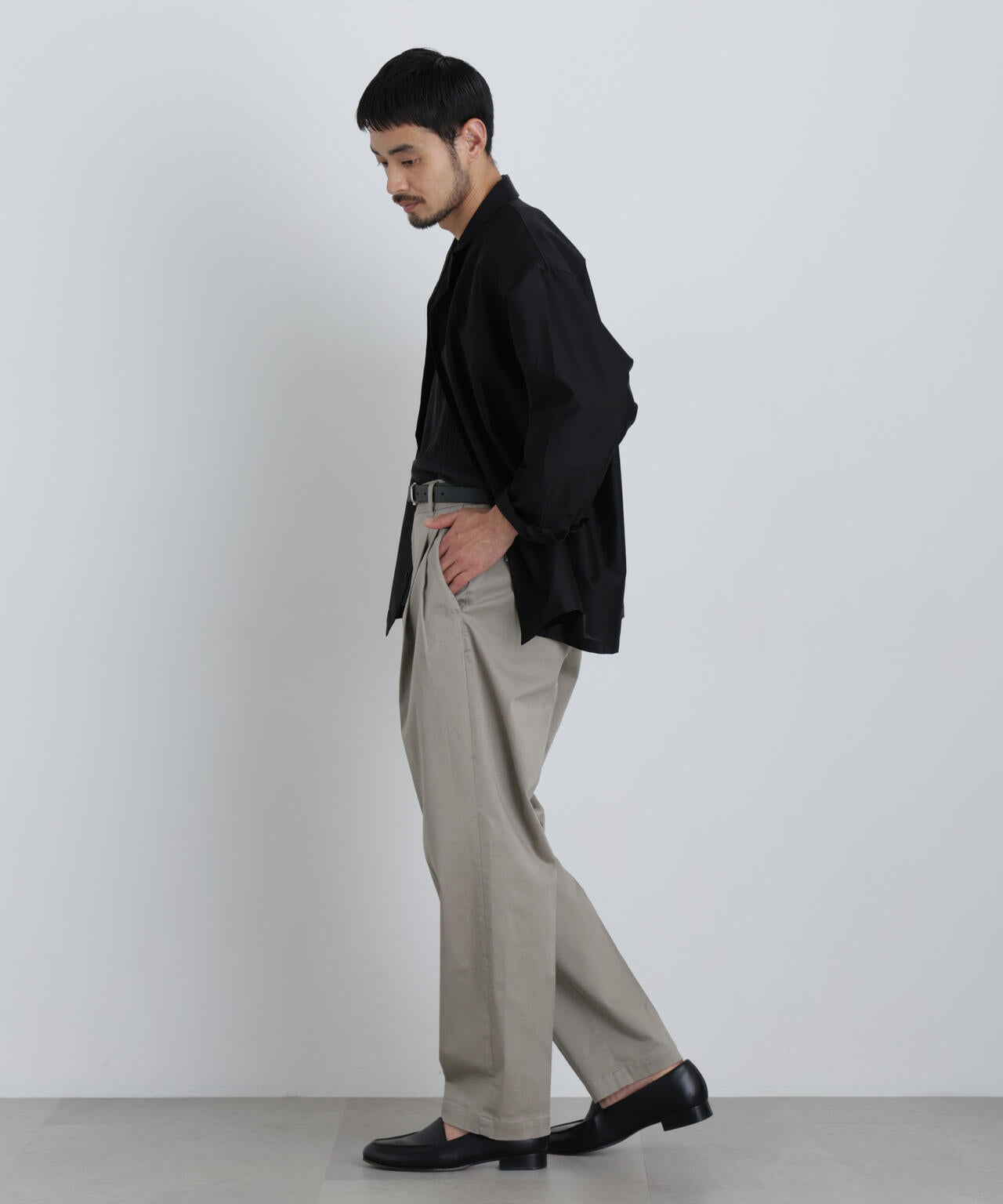 NewOnTrousers ウォッシュサテンWide テーパー 6686227203