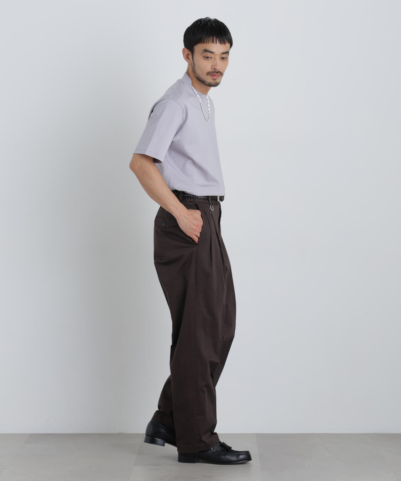 NewOnTrousers ウォッシュサテンWide テーパー 6686227203