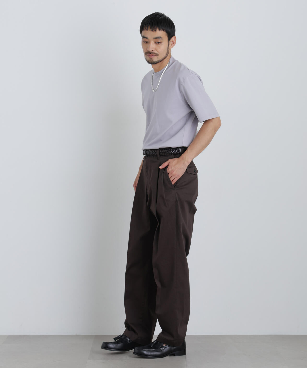 NewOnTrousers ウォッシュサテンWide テーパー 6686227203