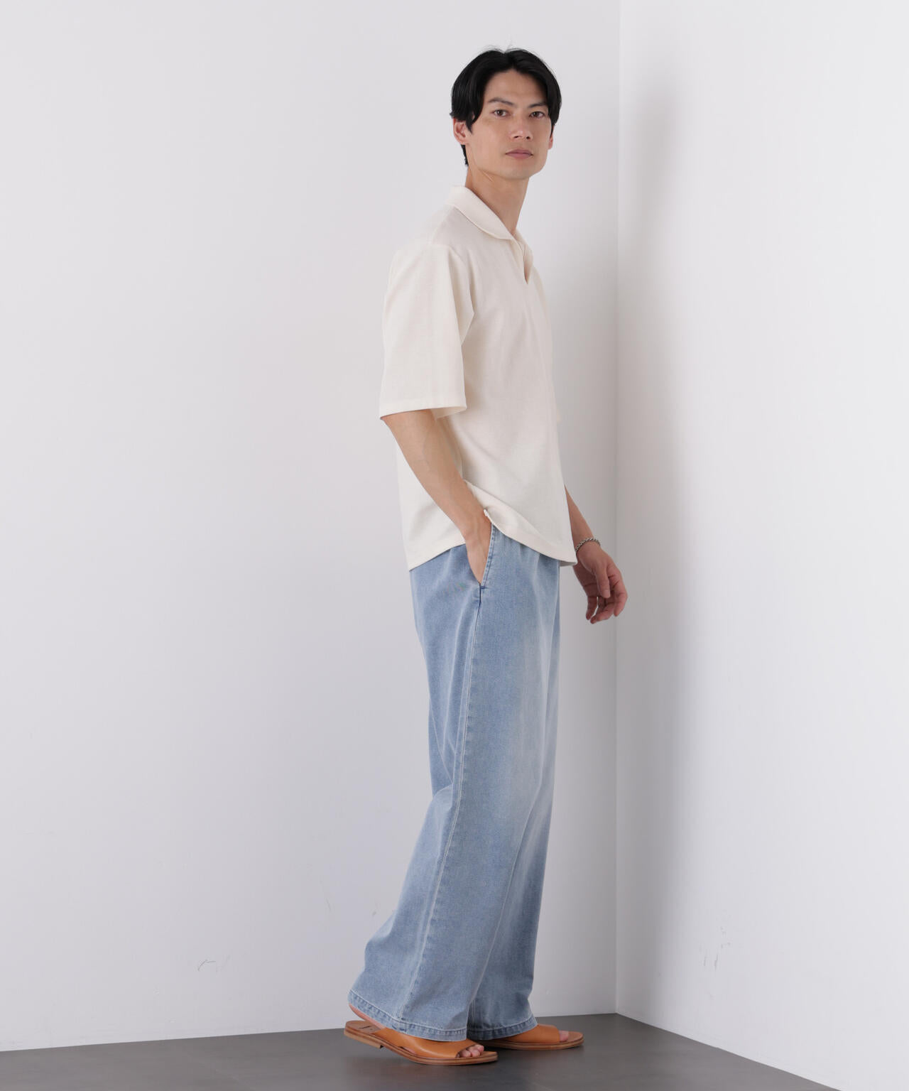 COOLLY DENIM ワイドイージーパンツ(接触冷感) 6686227205