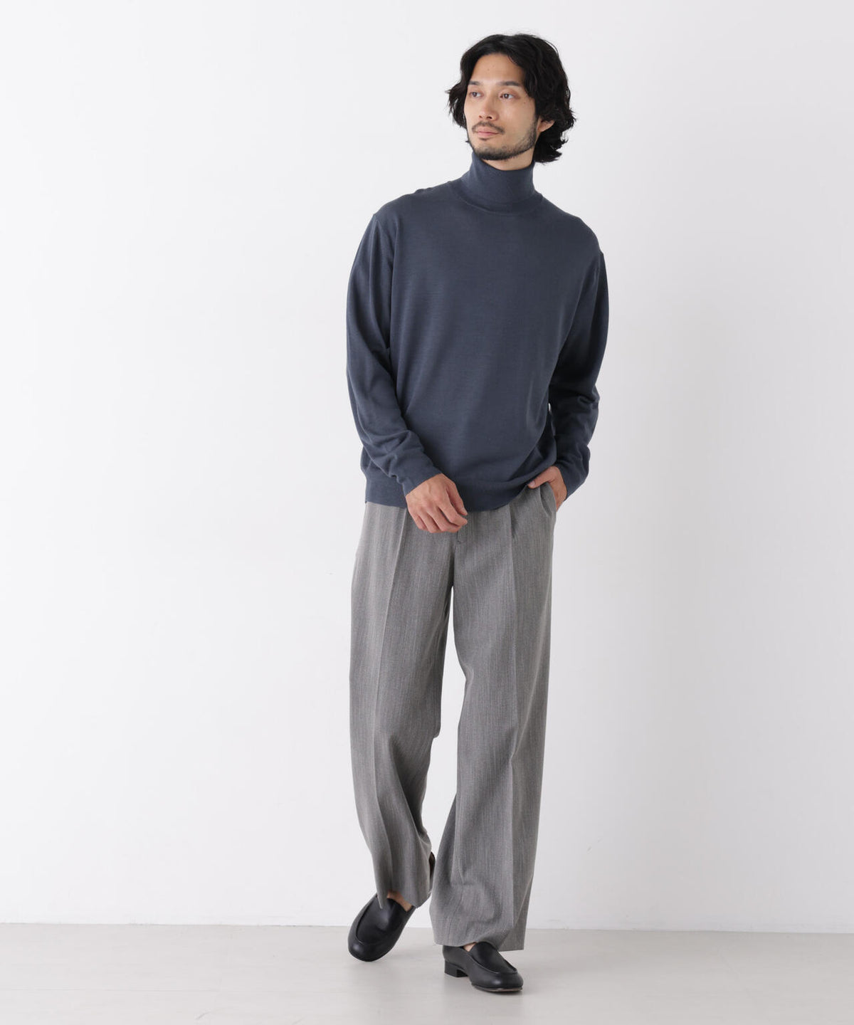 「DELEGANT」 ワンタックストレートトラウザーズ(セットアップ可) 6686227208
