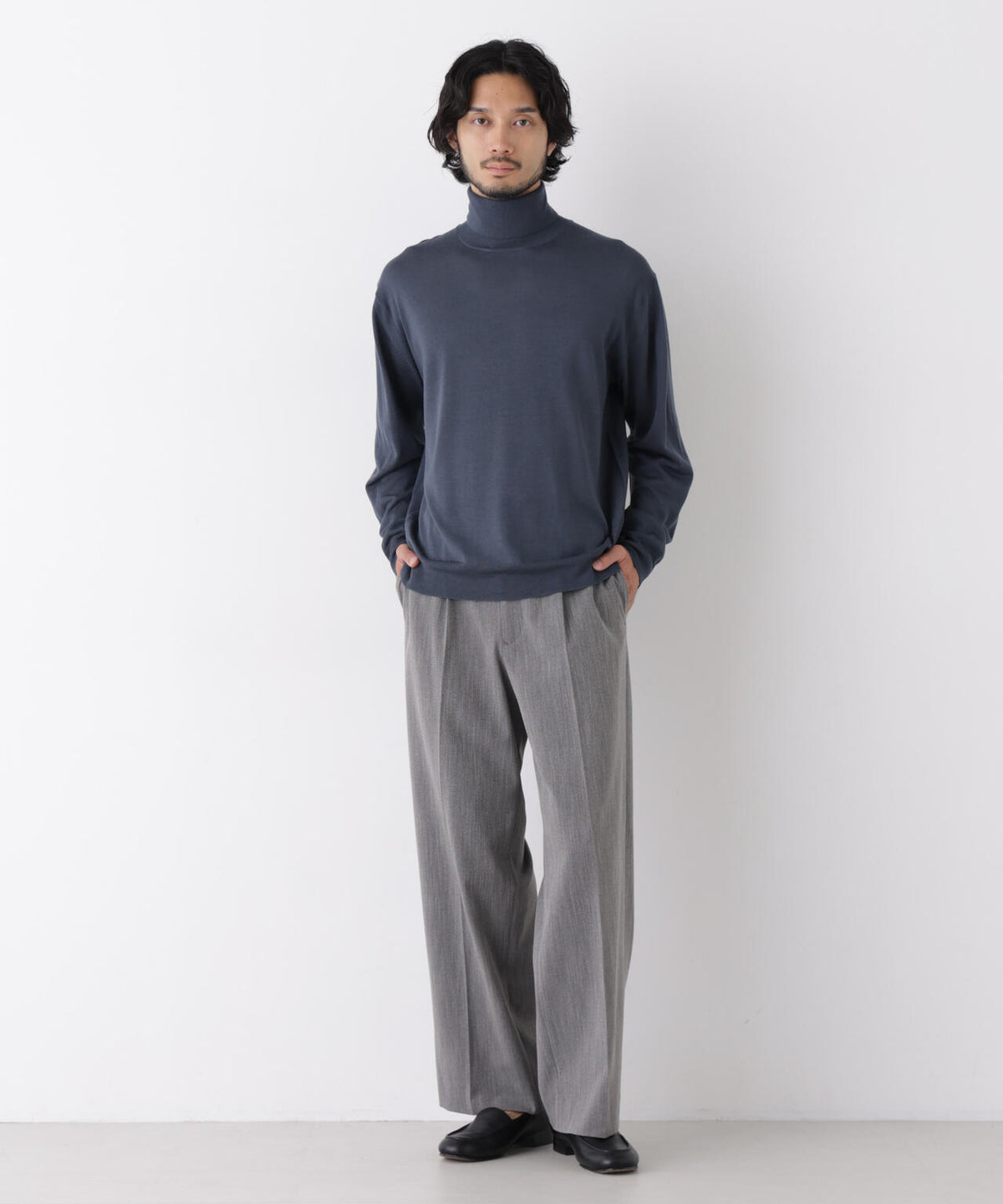 「DELEGANT」 ワンタックストレートトラウザーズ(セットアップ可) 6686227208