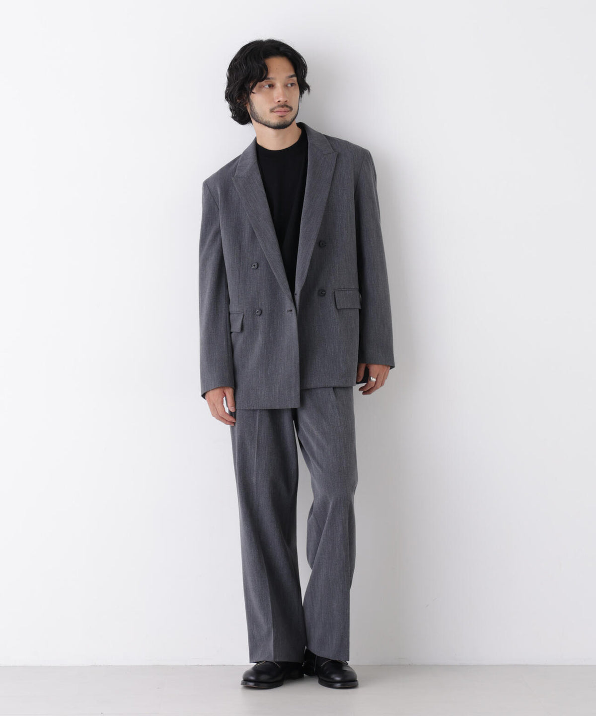 「DELEGANT」 ワンタックストレートトラウザーズ(セットアップ可) 6686227208