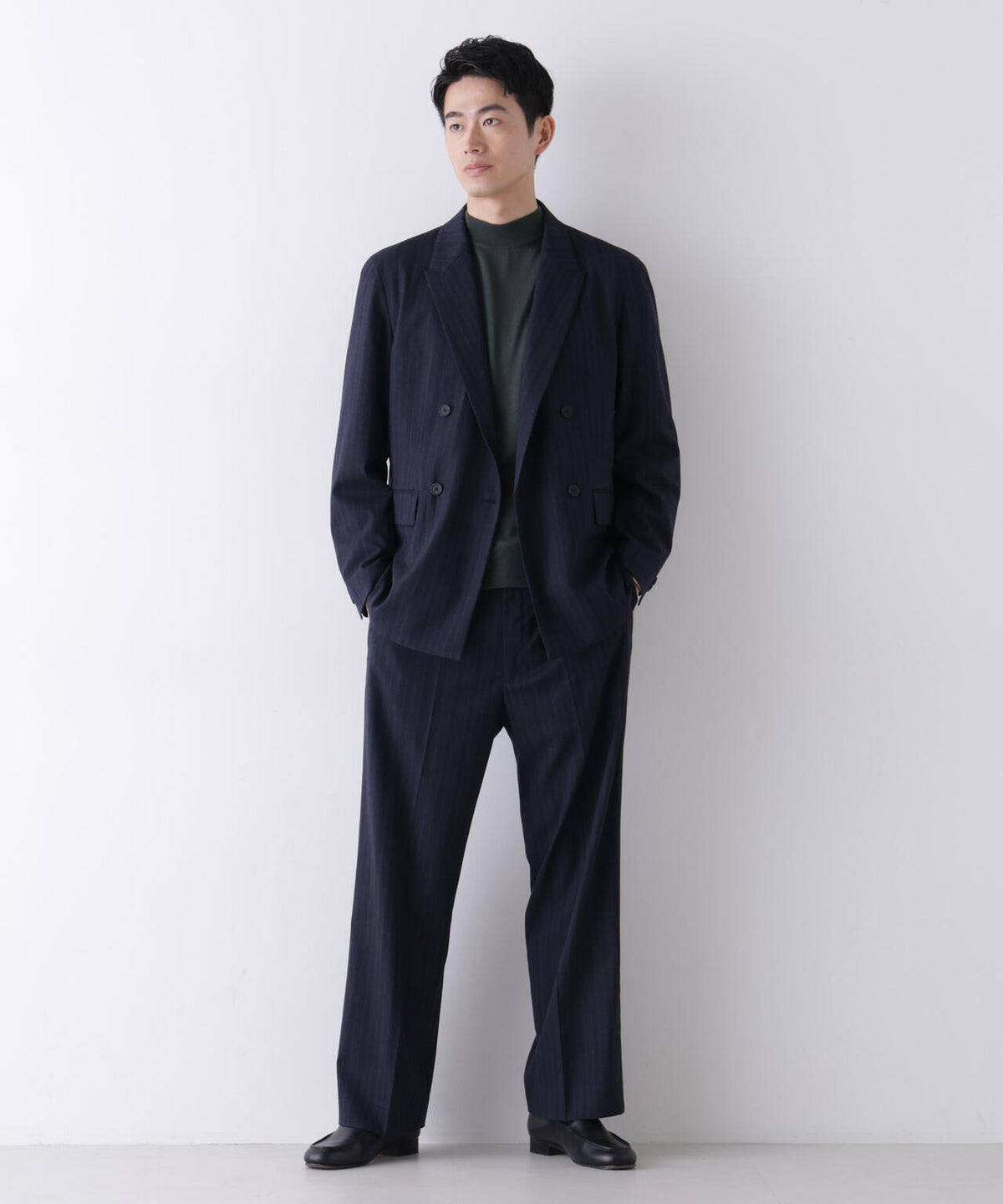 「DELEGANT」 ワンタックストレートトラウザーズ(セットアップ可) 6686227208