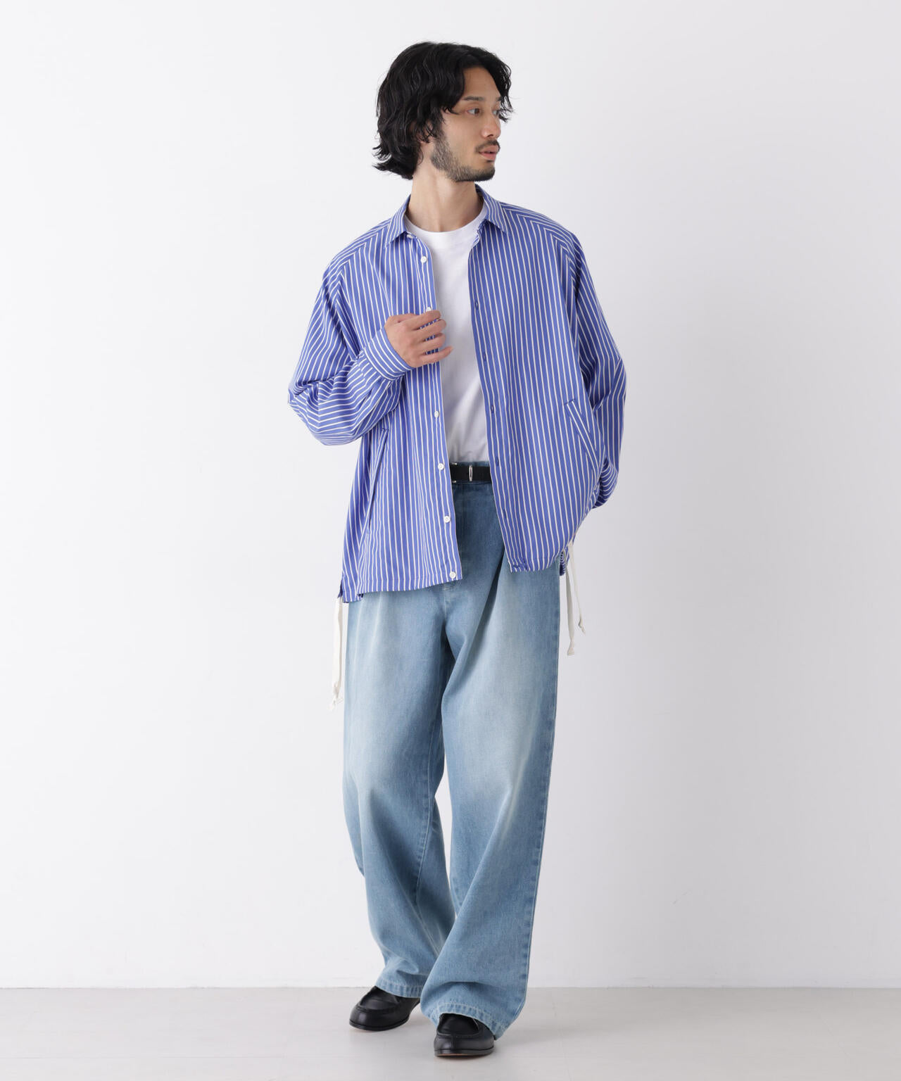「OtoNANO」大人のワイドデニムパンツ 6686227212