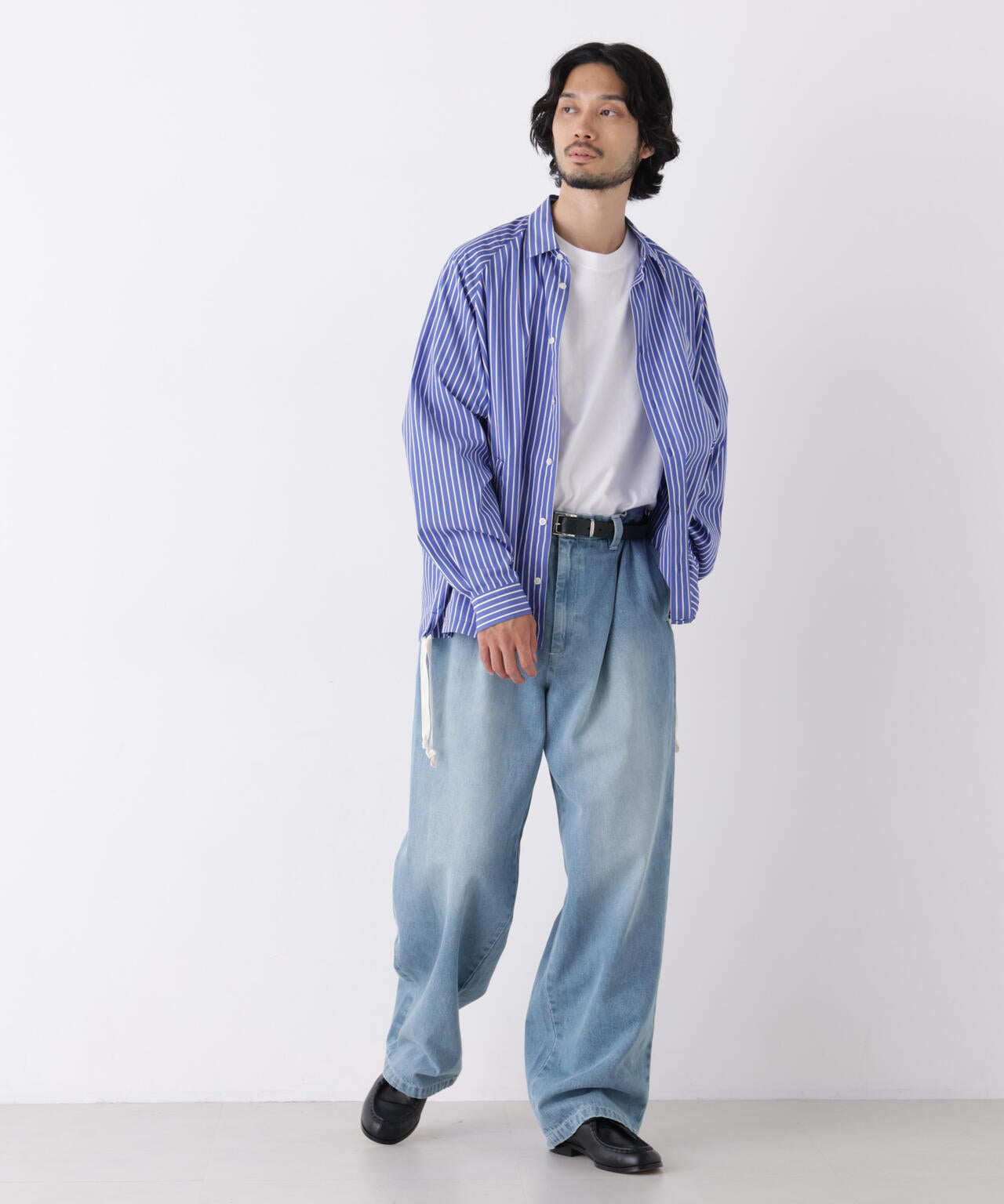 「OtoNANO」大人のワイドデニムパンツ 6686227212