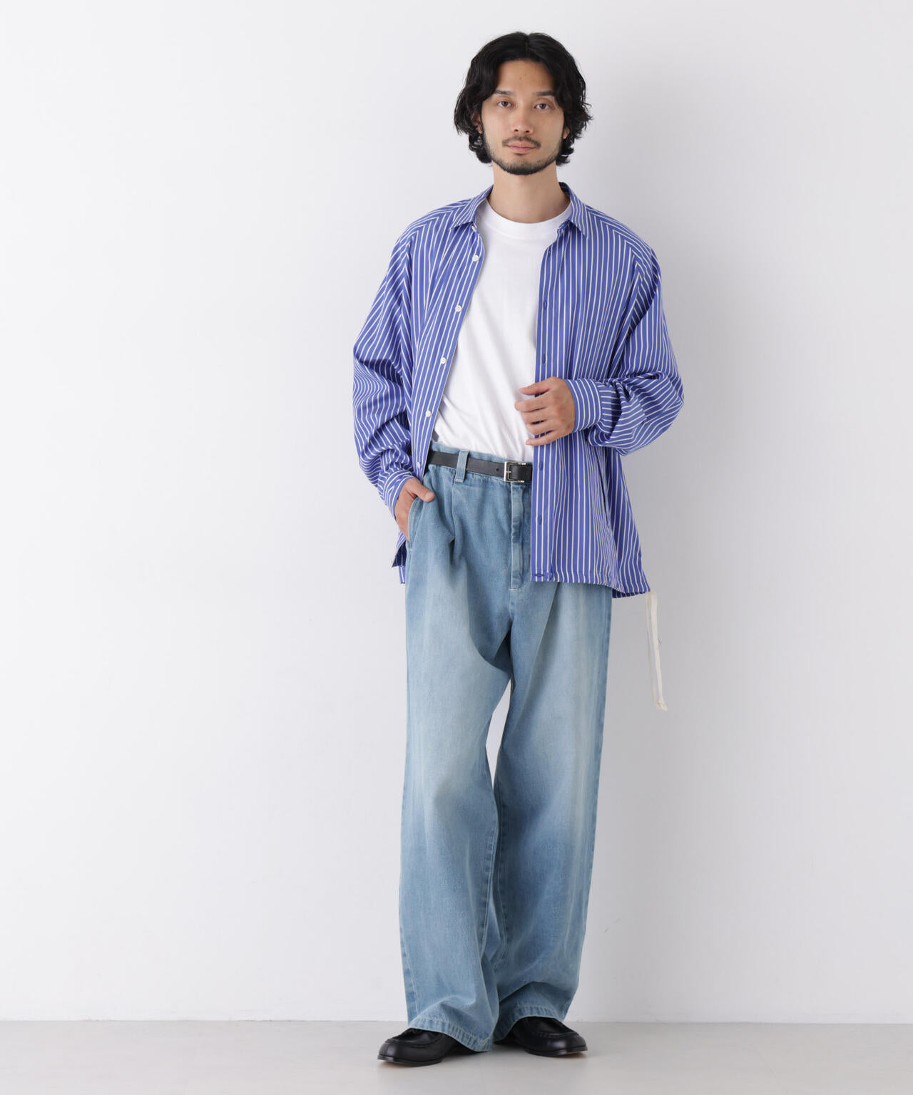 「OtoNANO」大人のワイドデニムパンツ 6686227212