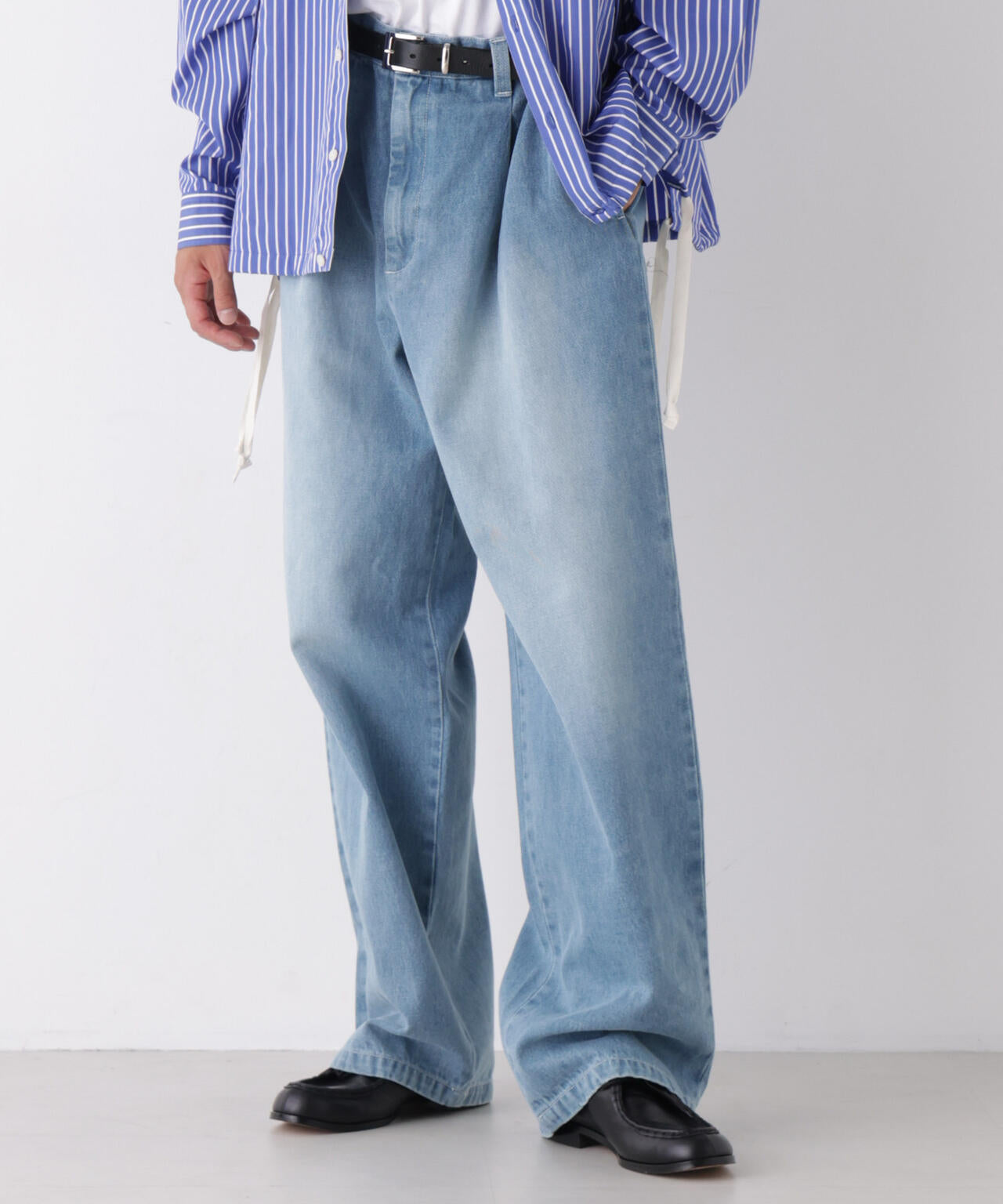 「OtoNANO」大人のワイドデニムパンツ 6686227212