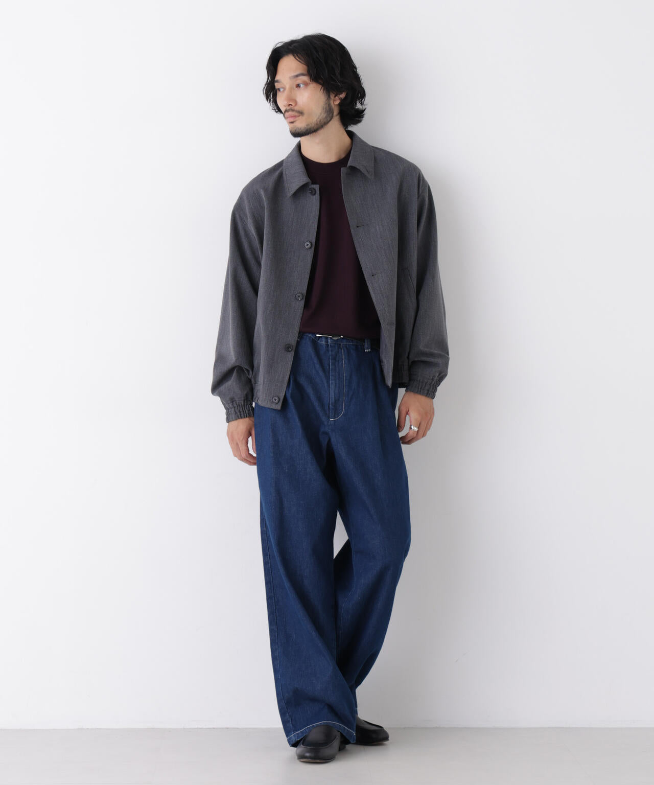 「OtoNANO」大人のワイドデニムパンツ 6686227212