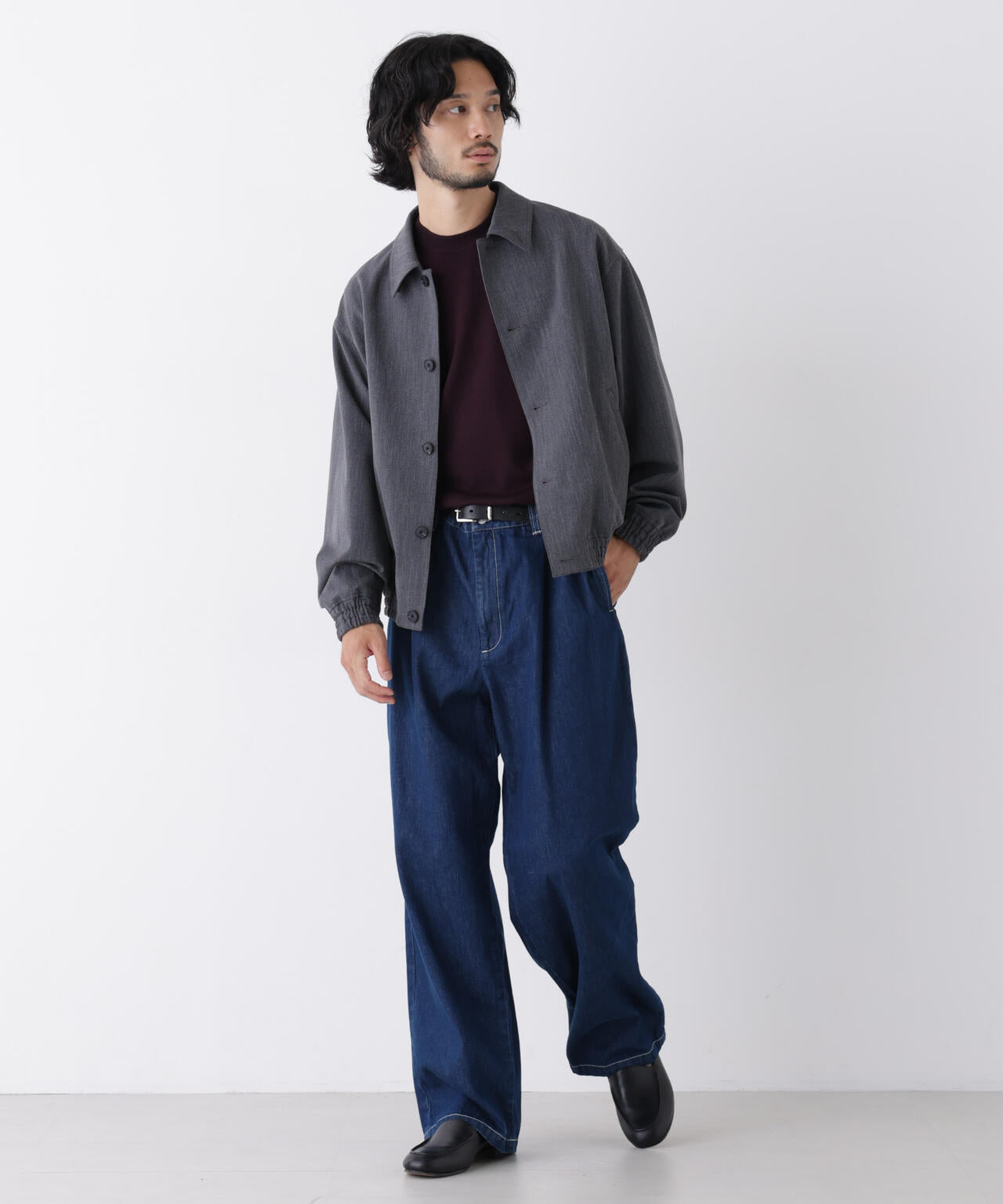 「OtoNANO」大人のワイドデニムパンツ 6686227212