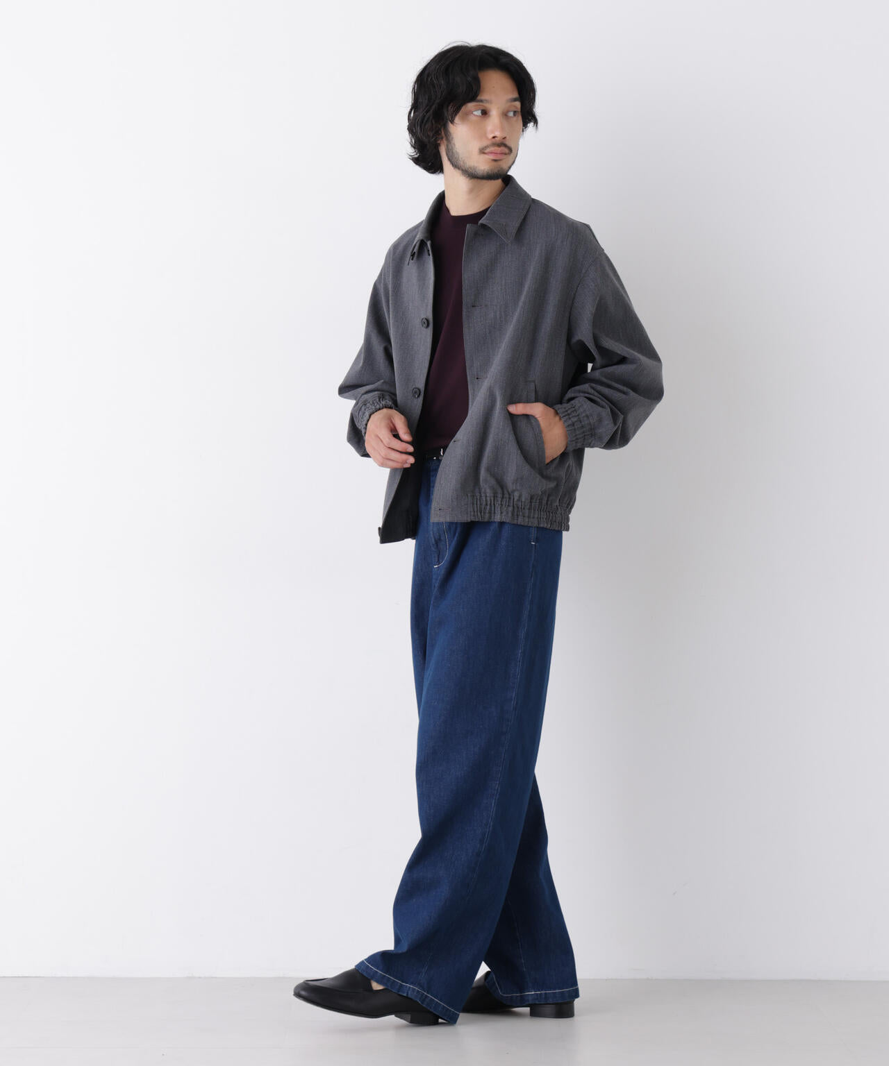 「OtoNANO」大人のワイドデニムパンツ 6686227212