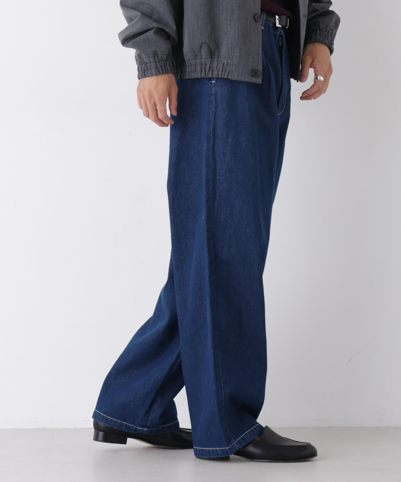 「OtoNANO」大人のワイドデニムパンツ 6686227212