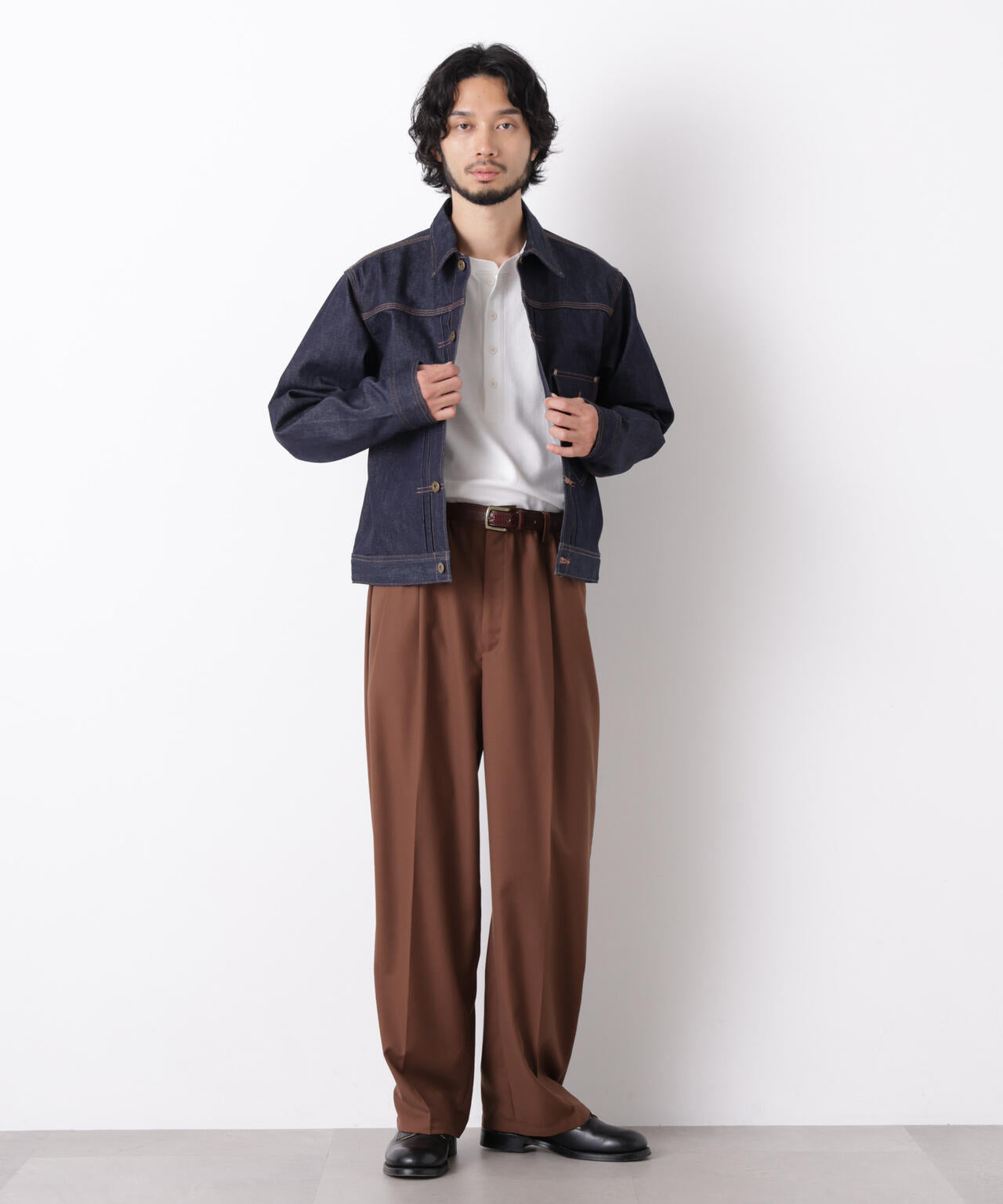 「OtoNANO」大人のワイドパンツ TRクリアツイルワイドイージーパンツ 6686227213