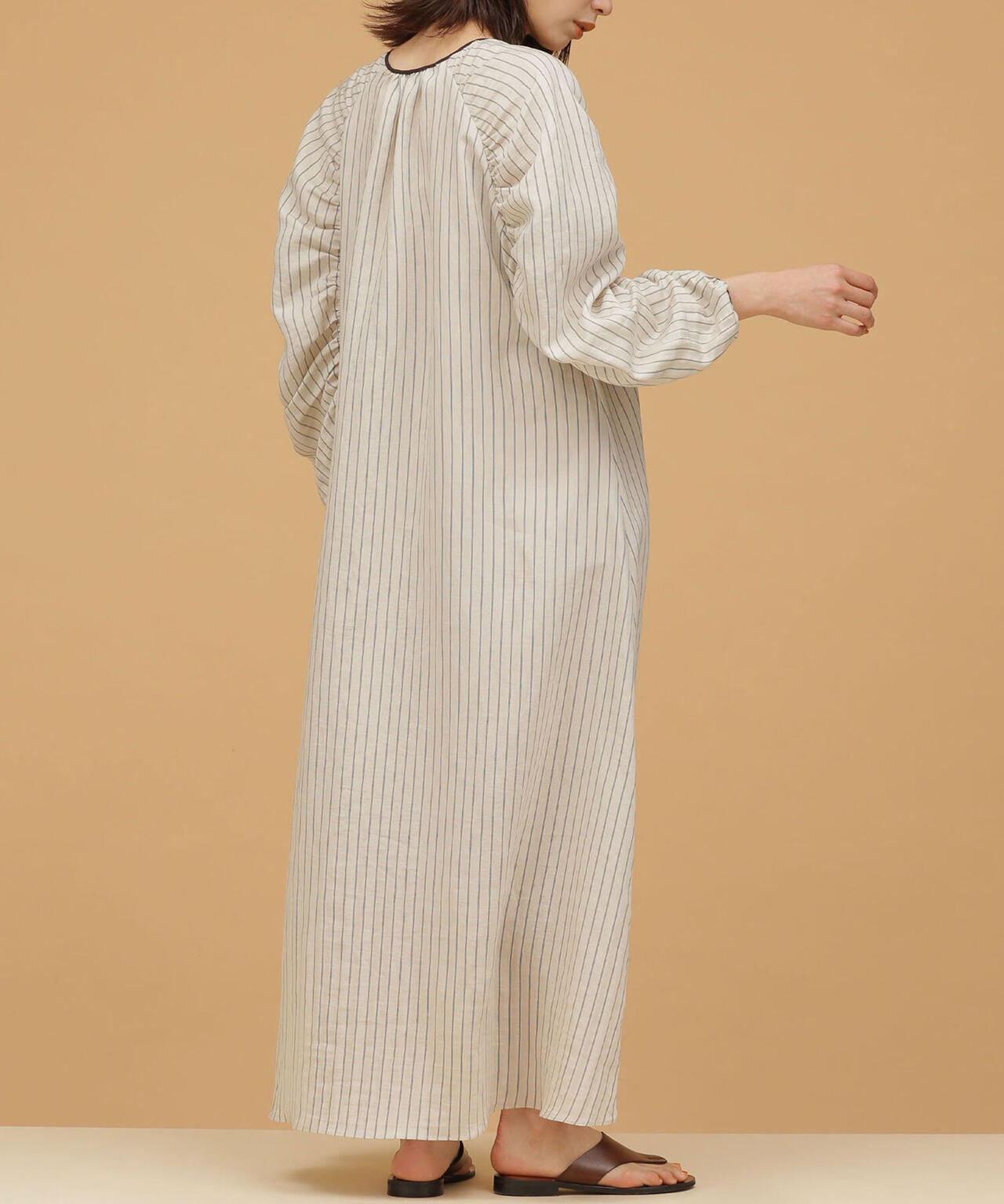 LB.03/ギャザーフォルムスリーブワンピース 長袖 6692119347