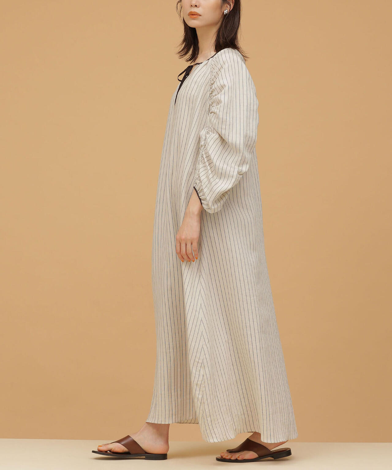 LB.03/ギャザーフォルムスリーブワンピース 長袖 6692119347