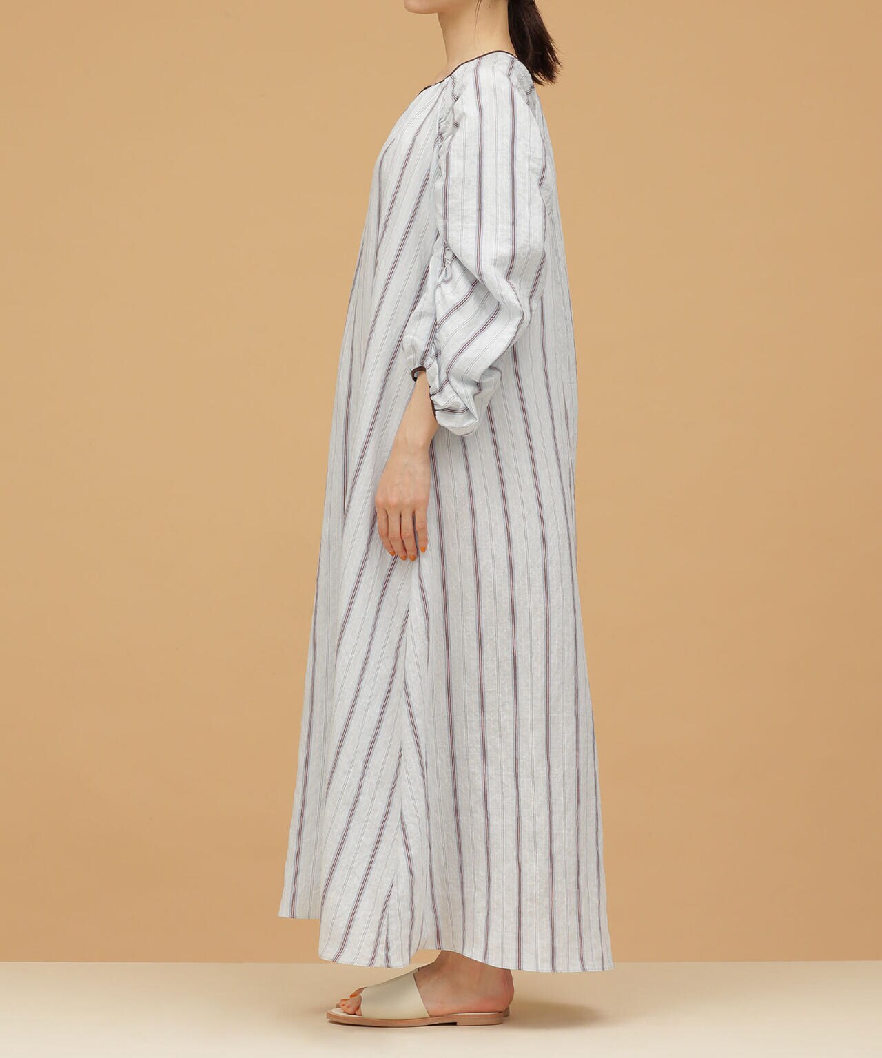 LB.03/ギャザーフォルムスリーブワンピース 長袖 6692119347