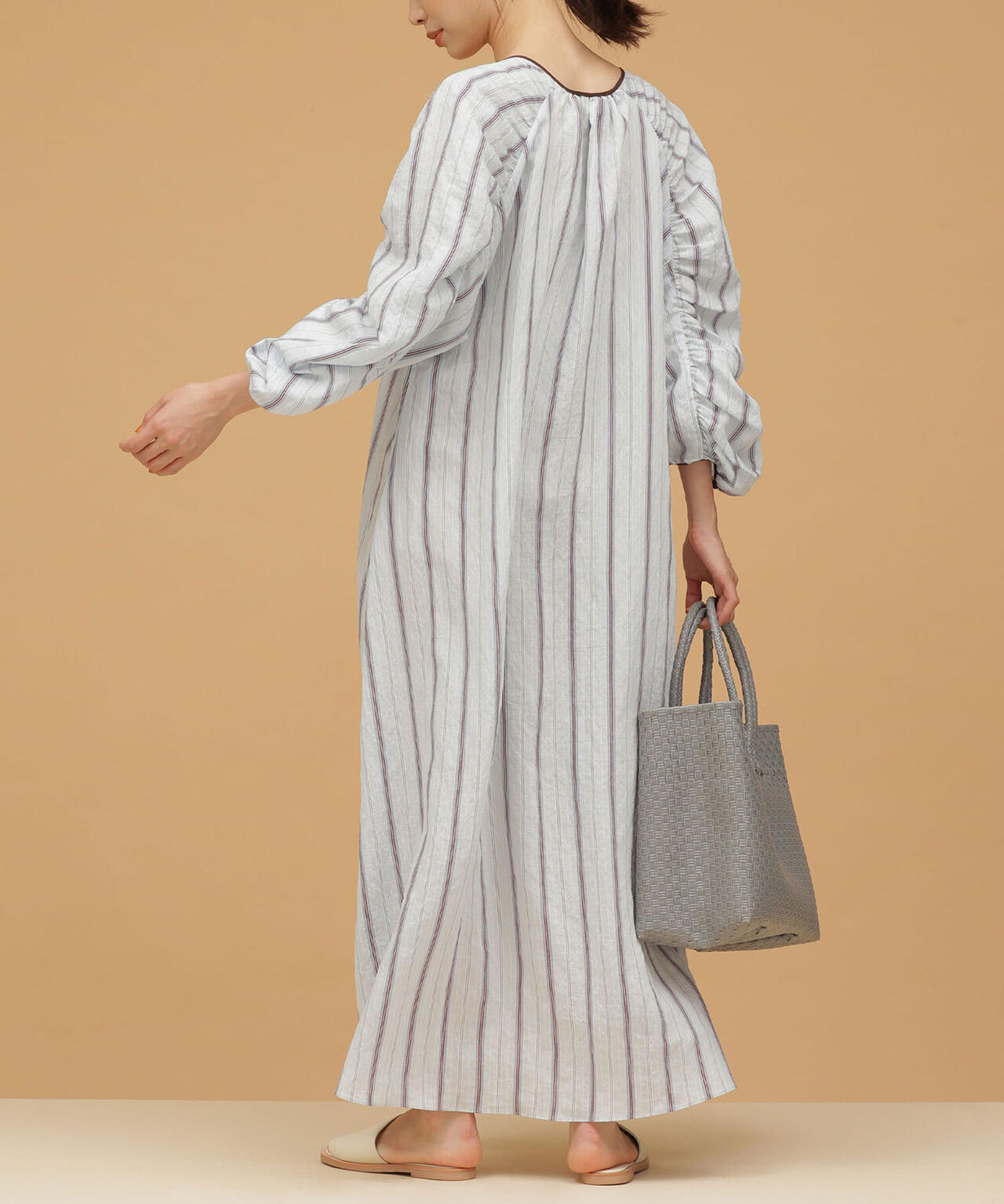 LB.03/ギャザーフォルムスリーブワンピース 長袖 6692119347