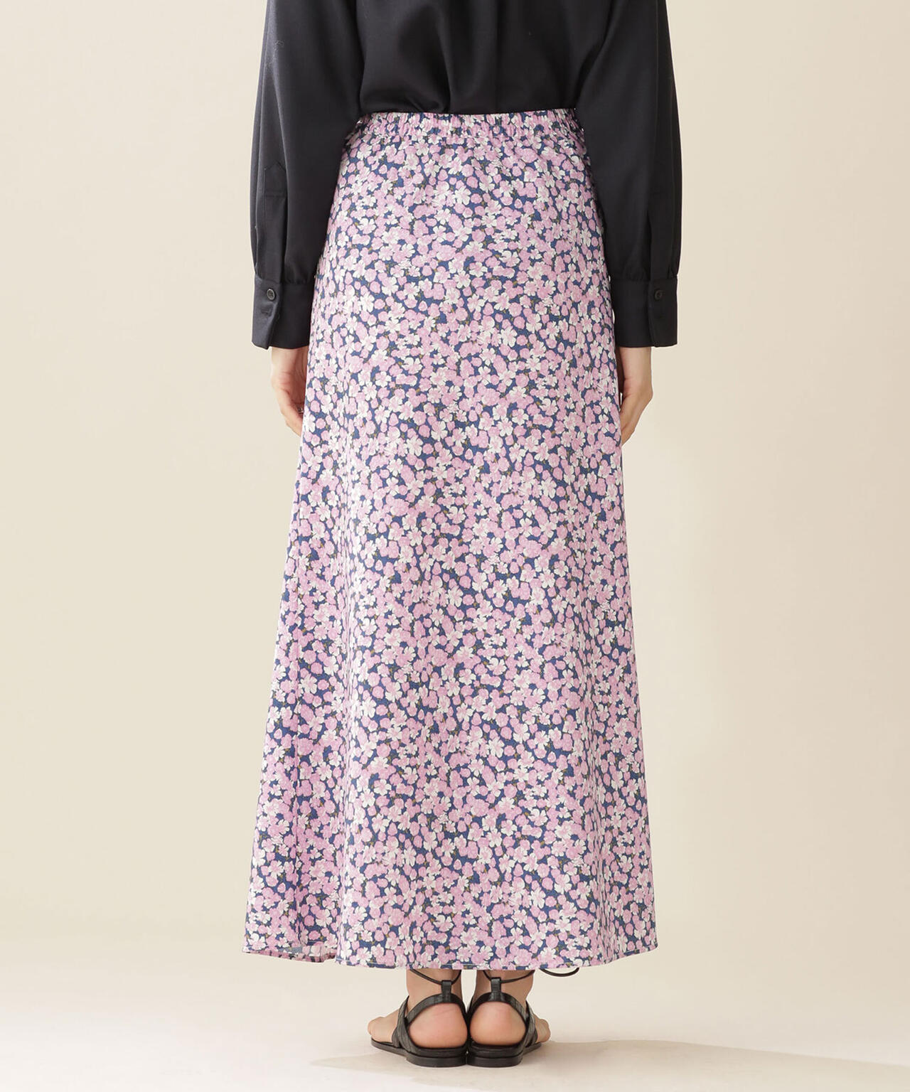 モザイクフラワープリントナロースカート 6692130310