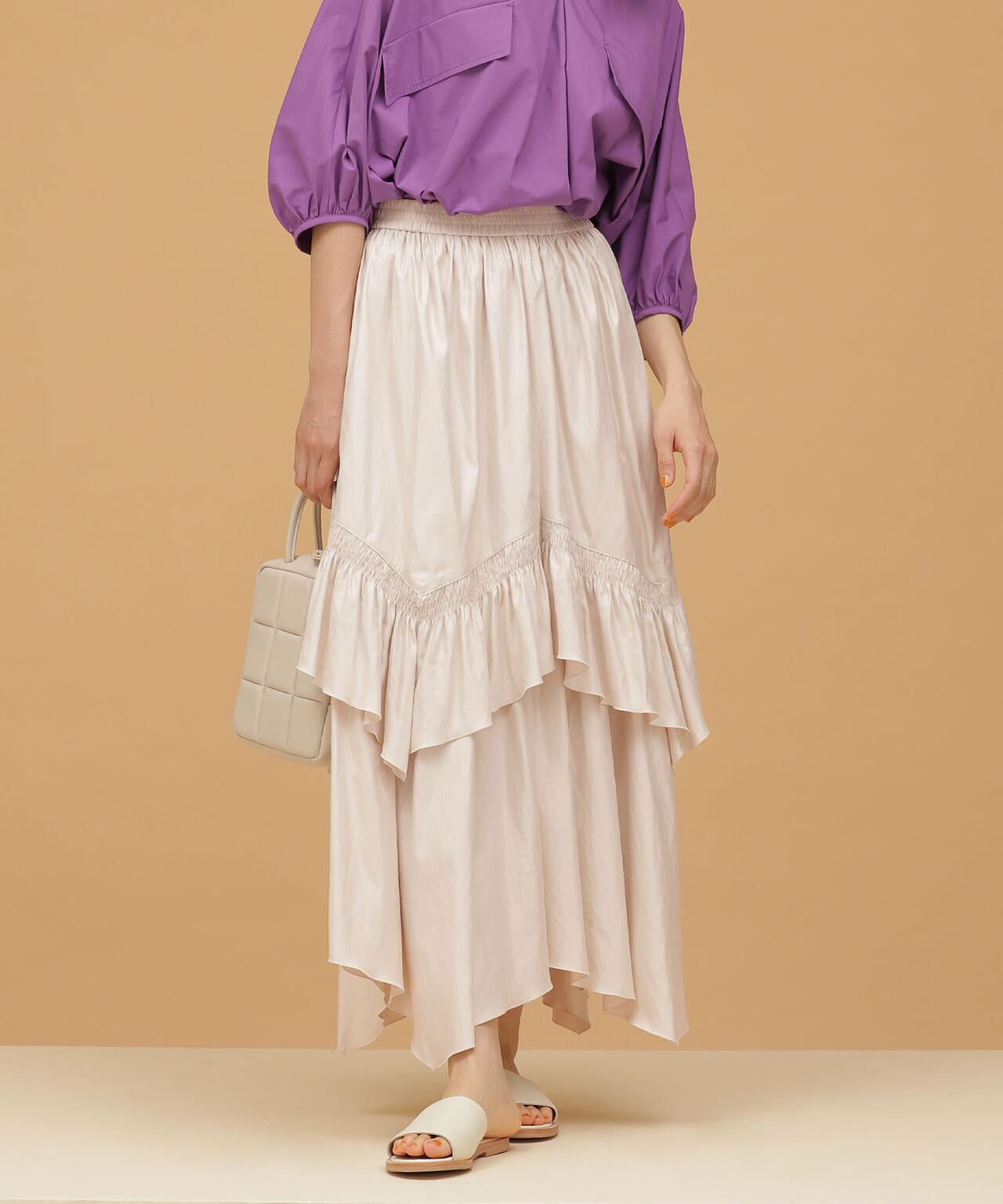 LB.03/ランダムヘムギャザースカート 6692130335