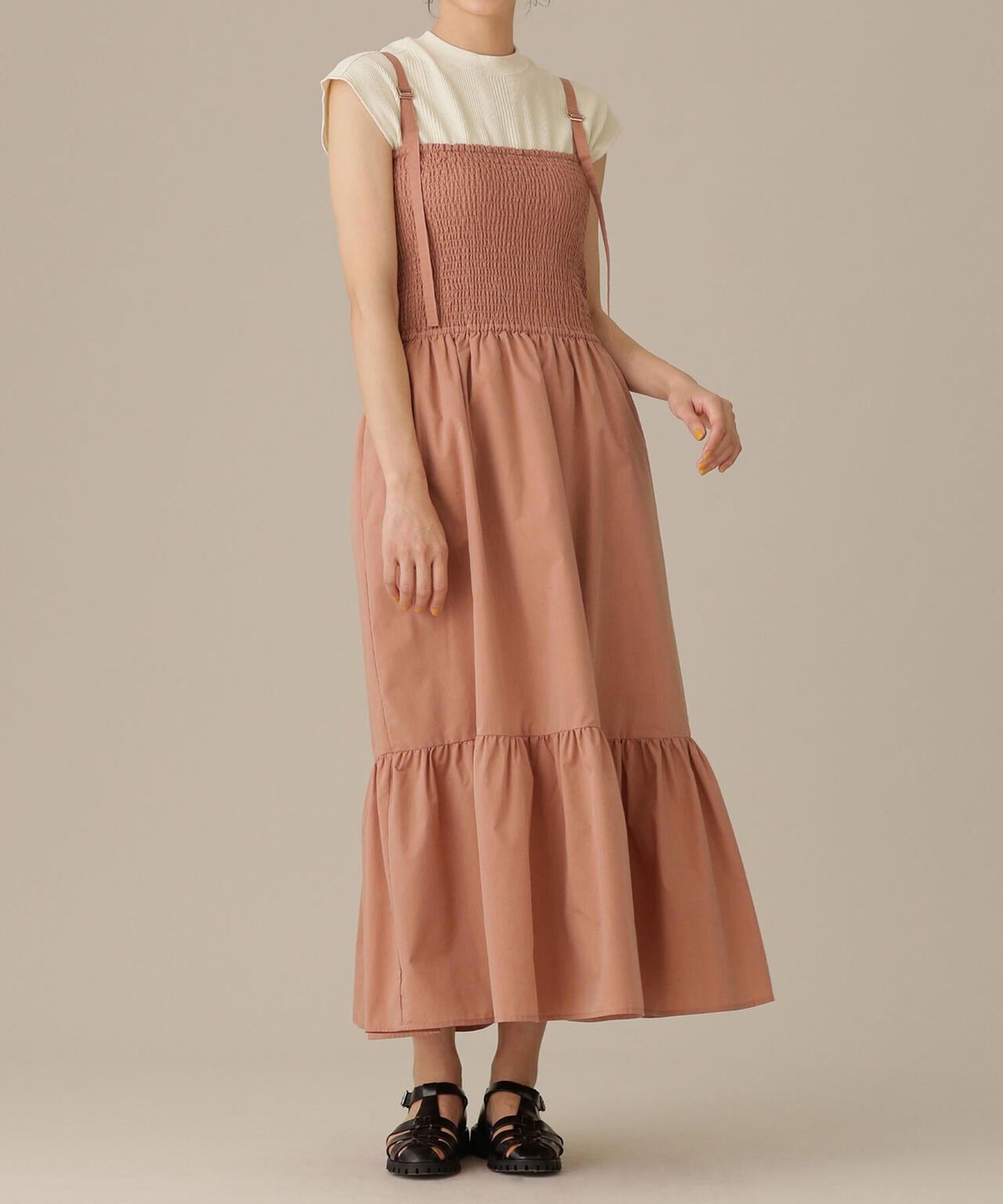 LB.03/シャーリングワンピース 6692219317