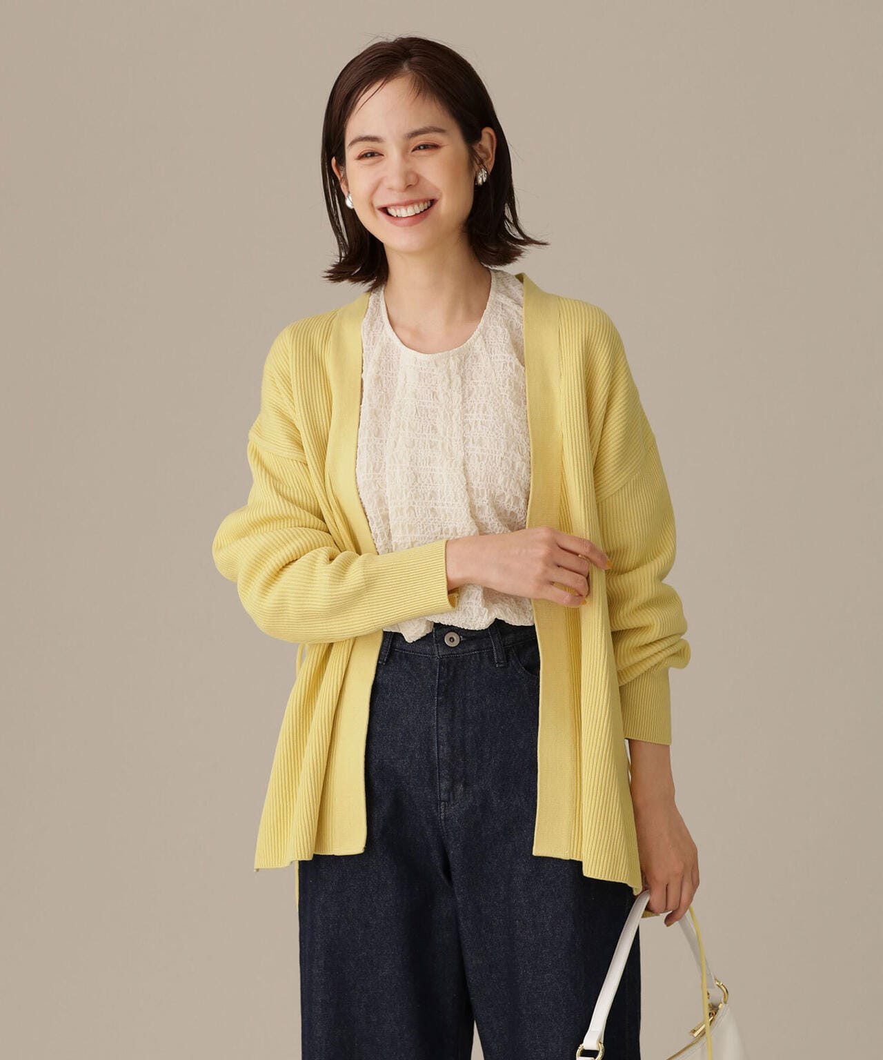 LB.03/近藤千尋さんコラボ 思いきり洗えるニット ミドルカーディガン 6692222345