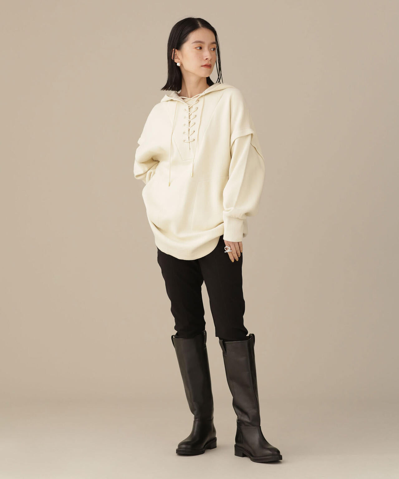 LB.03/トリコットリブセンタープレスカットパンツ 6692227322