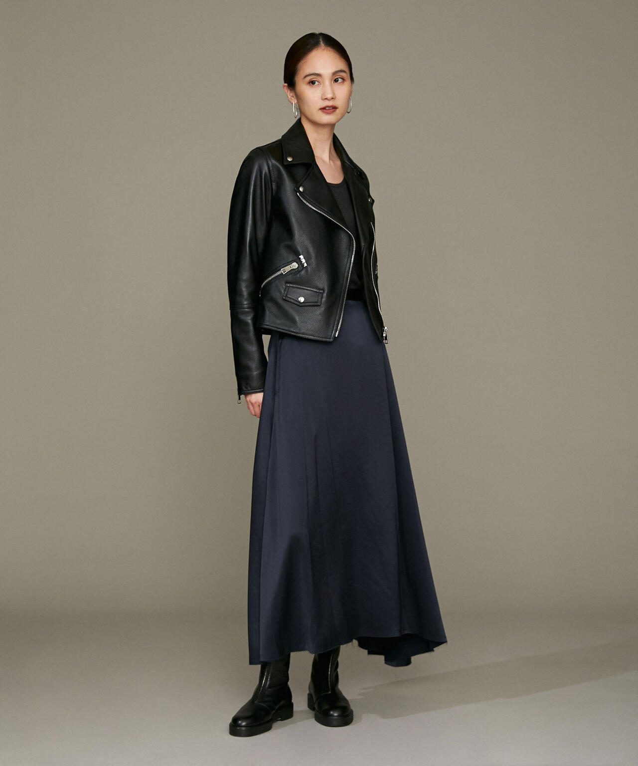 LB.01/イレヘムサテンウォッシュスカート 6692230305