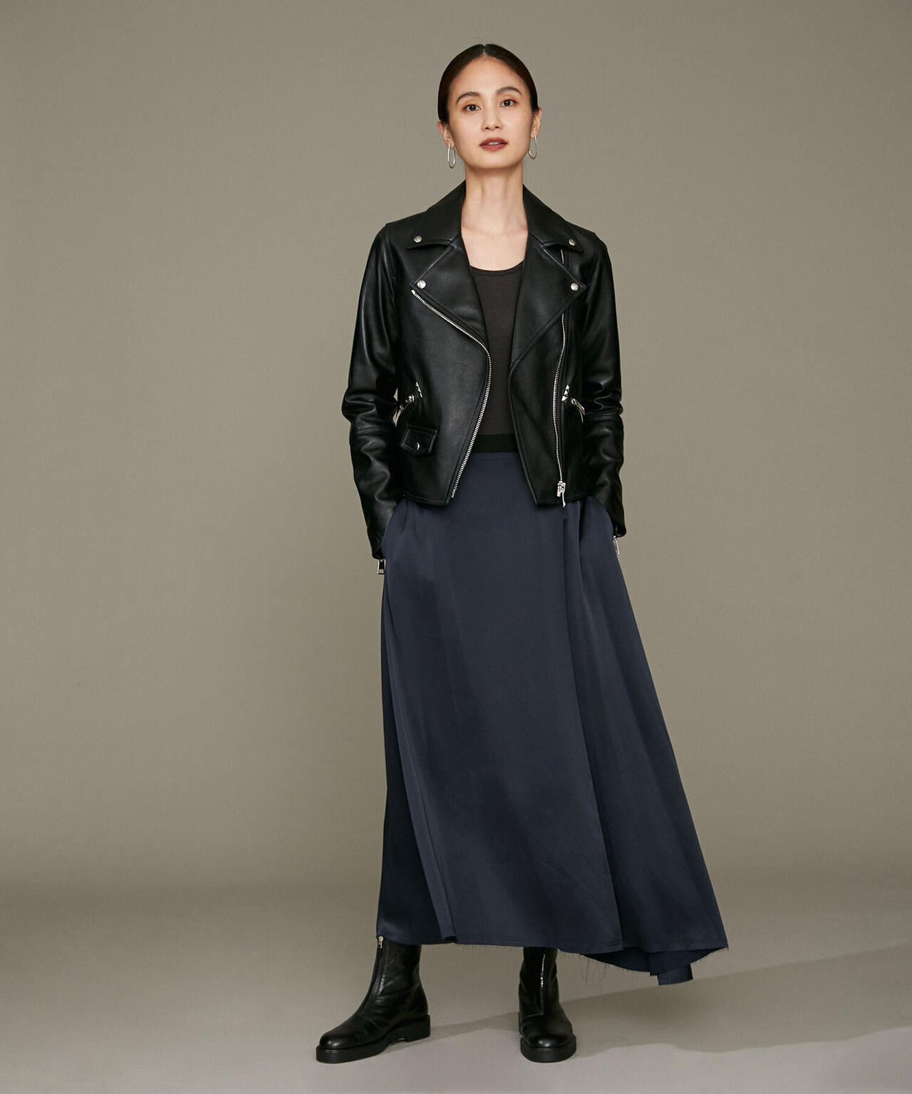 LB.01/イレヘムサテンウォッシュスカート 6692230305