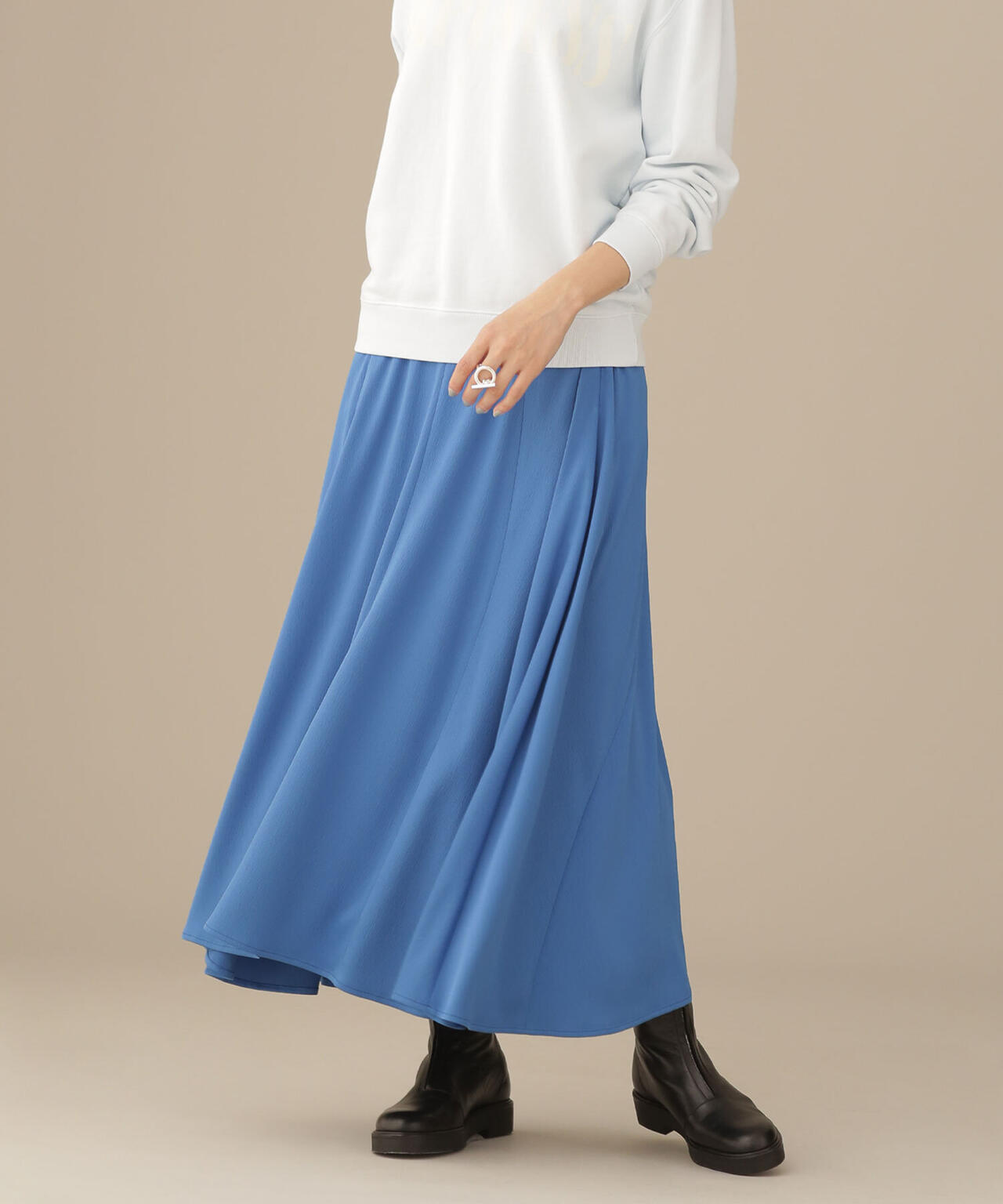 LB.03/エスカルゴ切り替えサテンスカート 6692230314