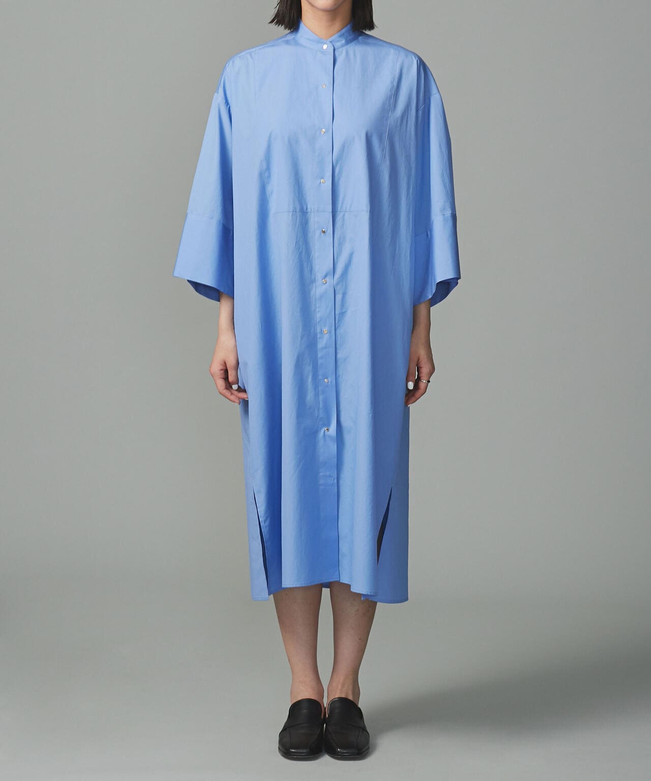 スタンドカラーシャツワンピース 6693119310